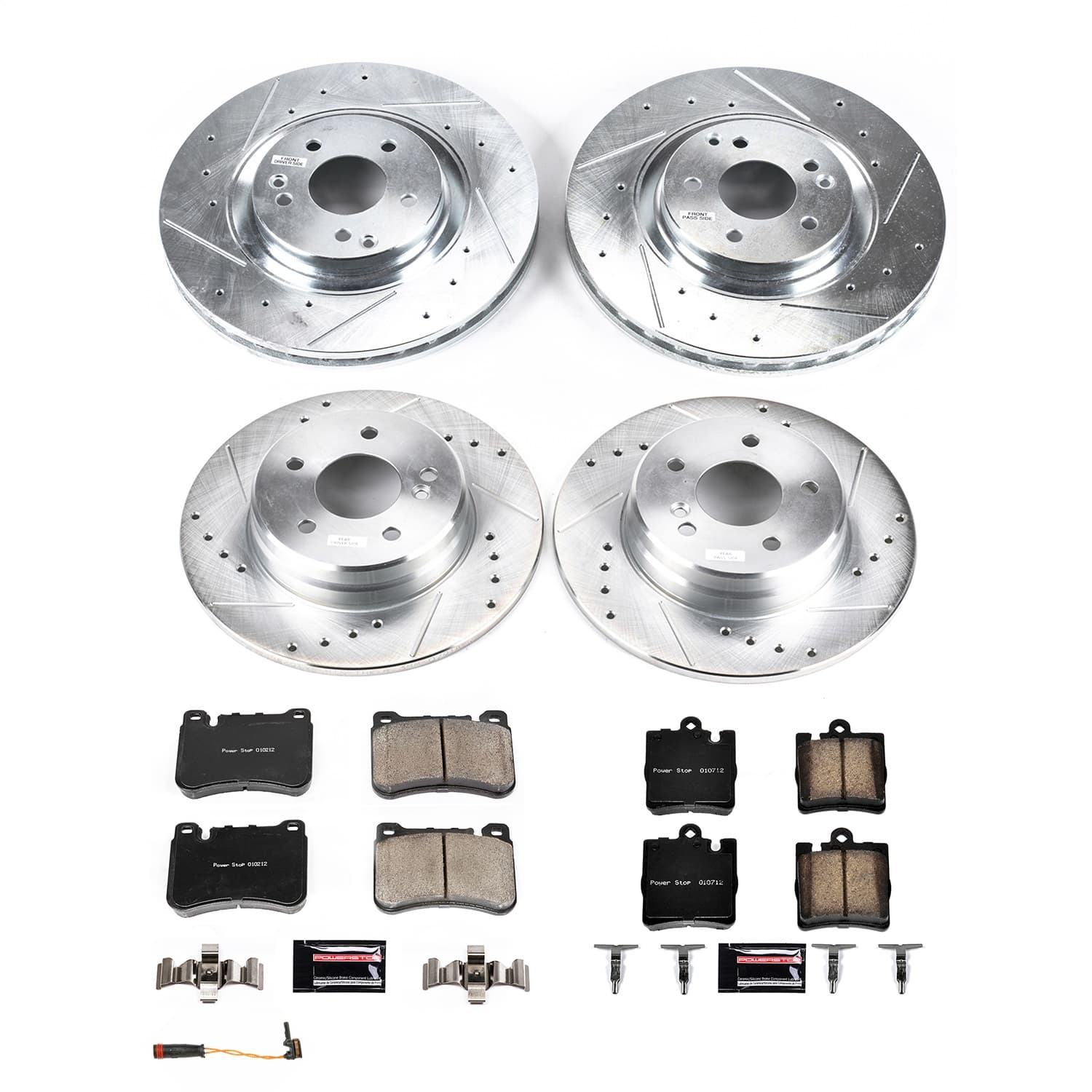 Power Stop - K8887 - Front and Rear - Disc Brake Pad and Rotor Kit image 1