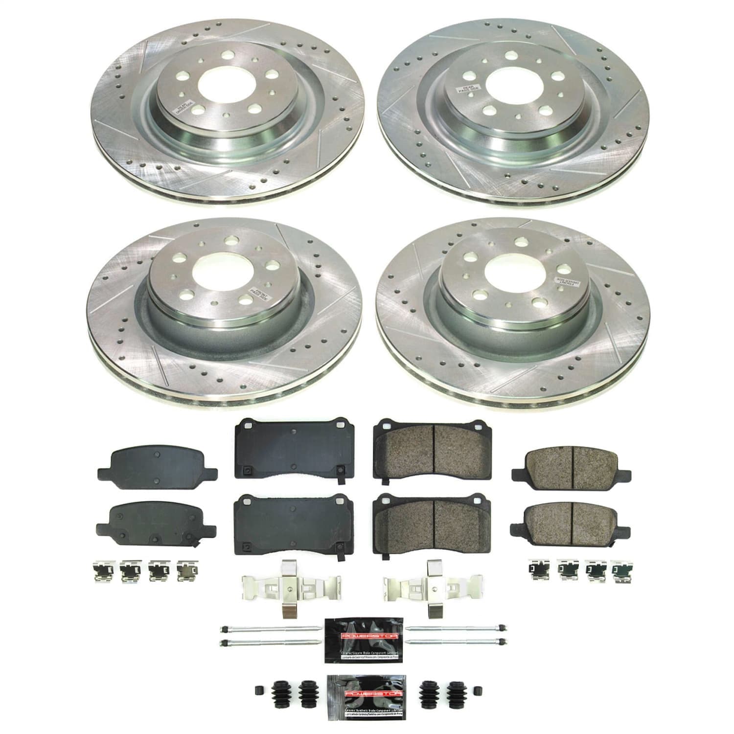 Power Stop - K8904 - Front and Rear - Disc Brake Pad and Rotor Kit image 1