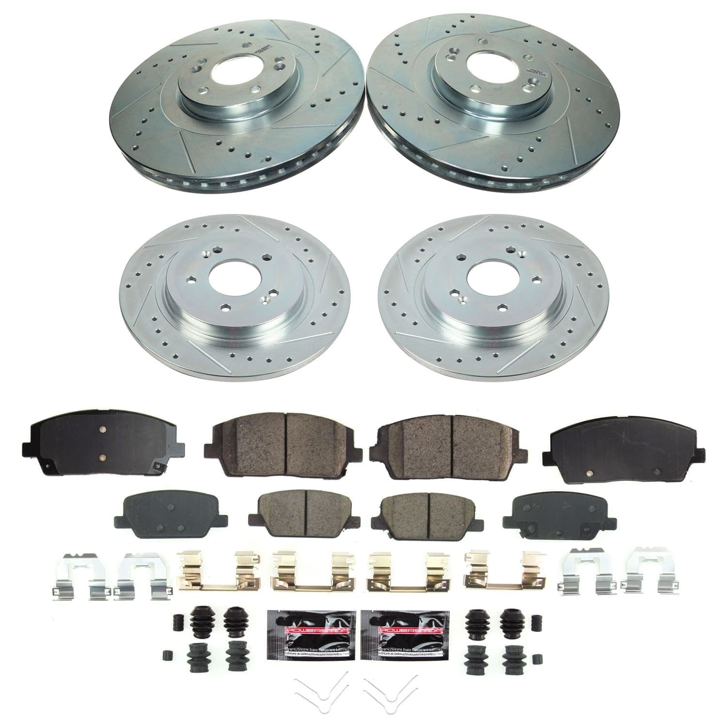 Power Stop - K8918 - Front and Rear - Disc Brake Pad and Rotor Kit image 1