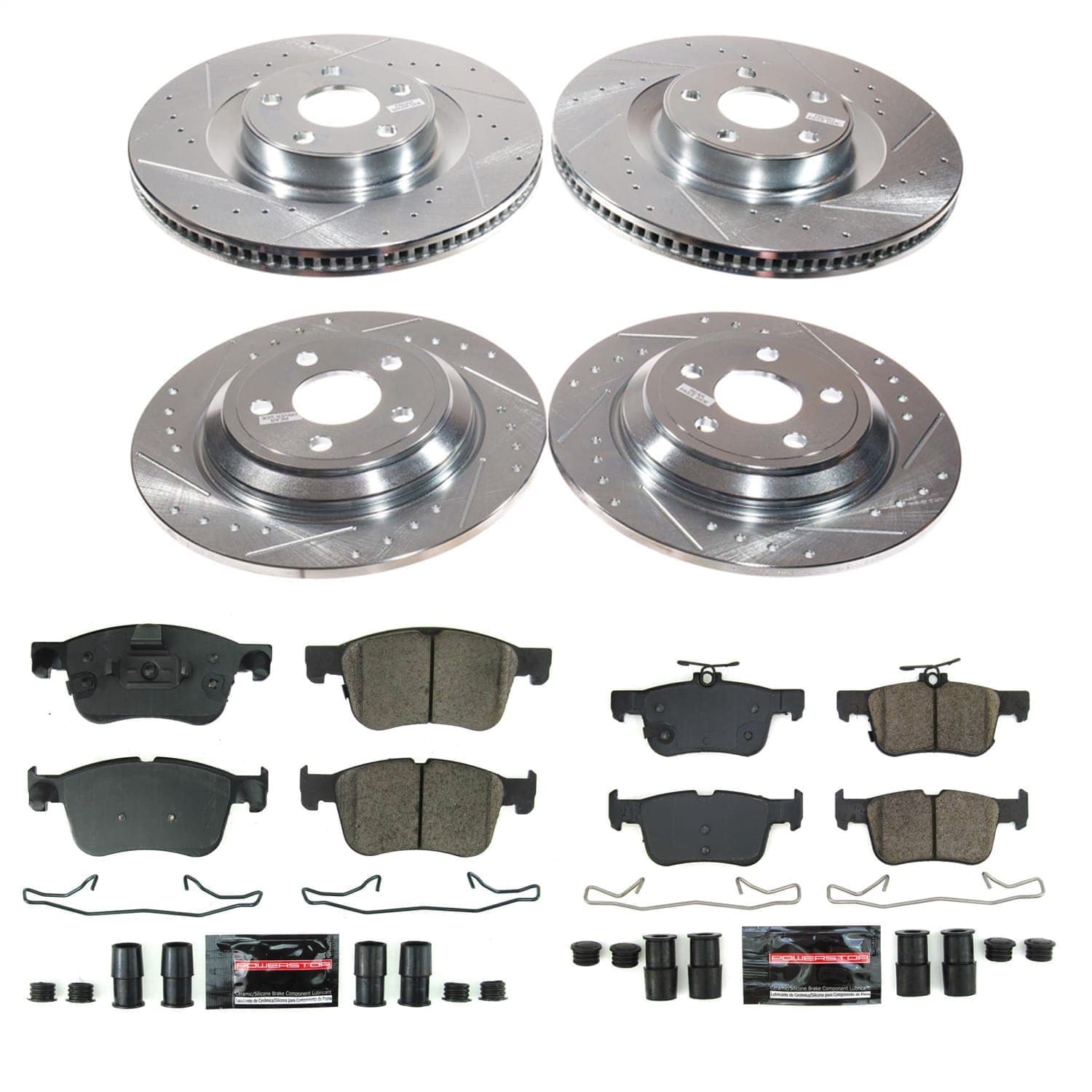 Power Stop - K8940 - Front and Rear - Disc Brake Pad and Rotor Kit image 1
