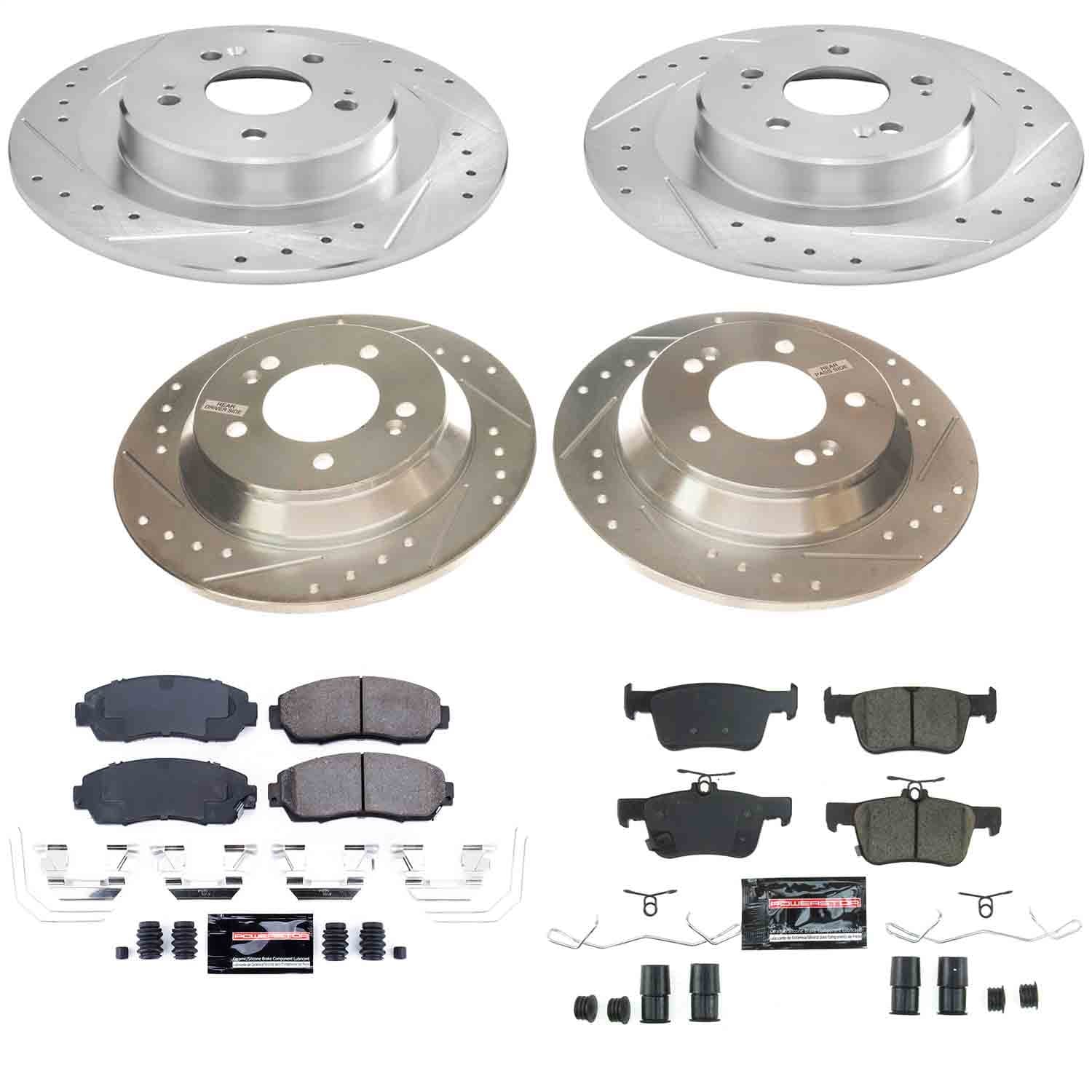 Power Stop - K8944 - Front and Rear - Disc Brake Pad and Rotor Kit image 1