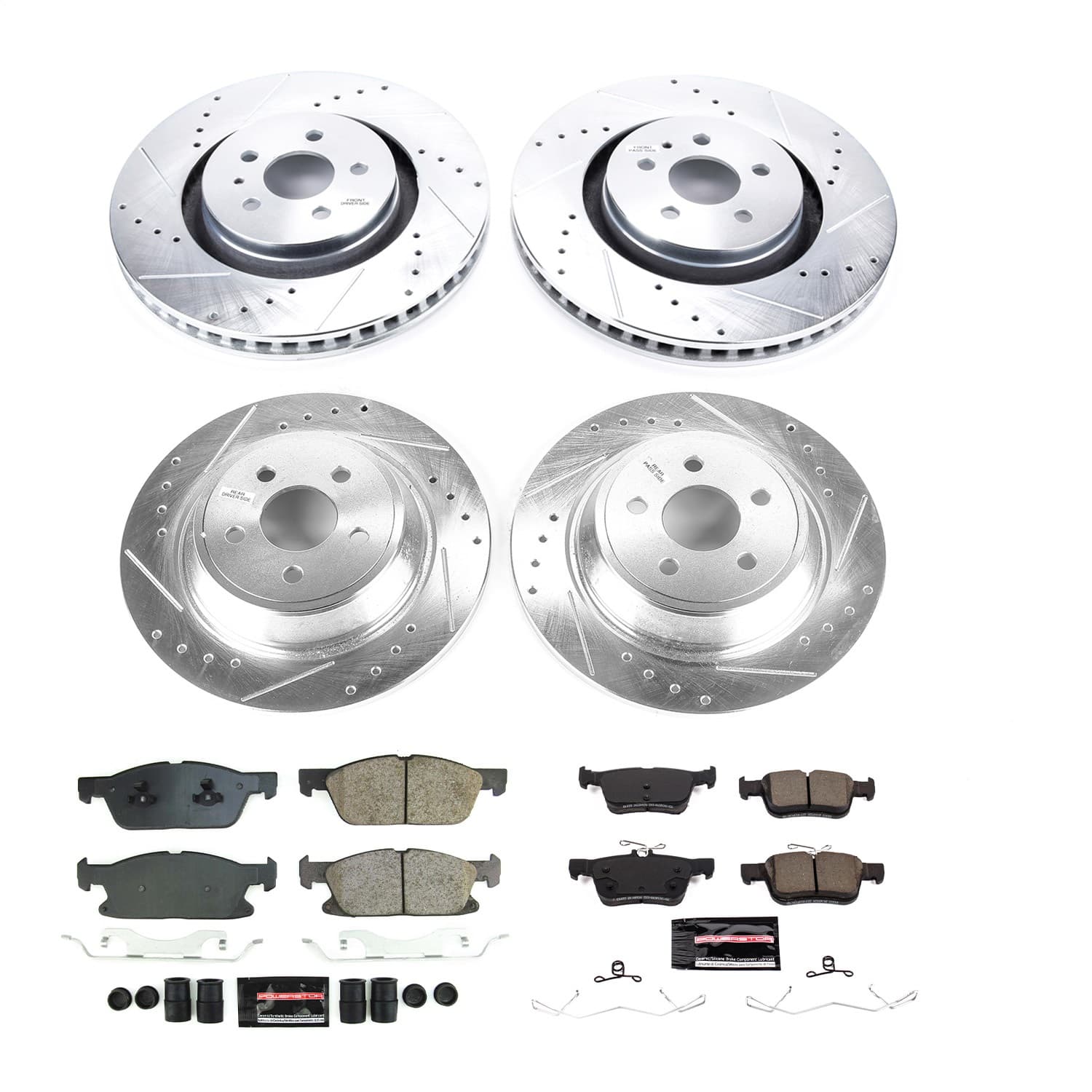 Power Stop - K8975 - Front and Rear - Disc Brake Pad and Rotor Kit image 1