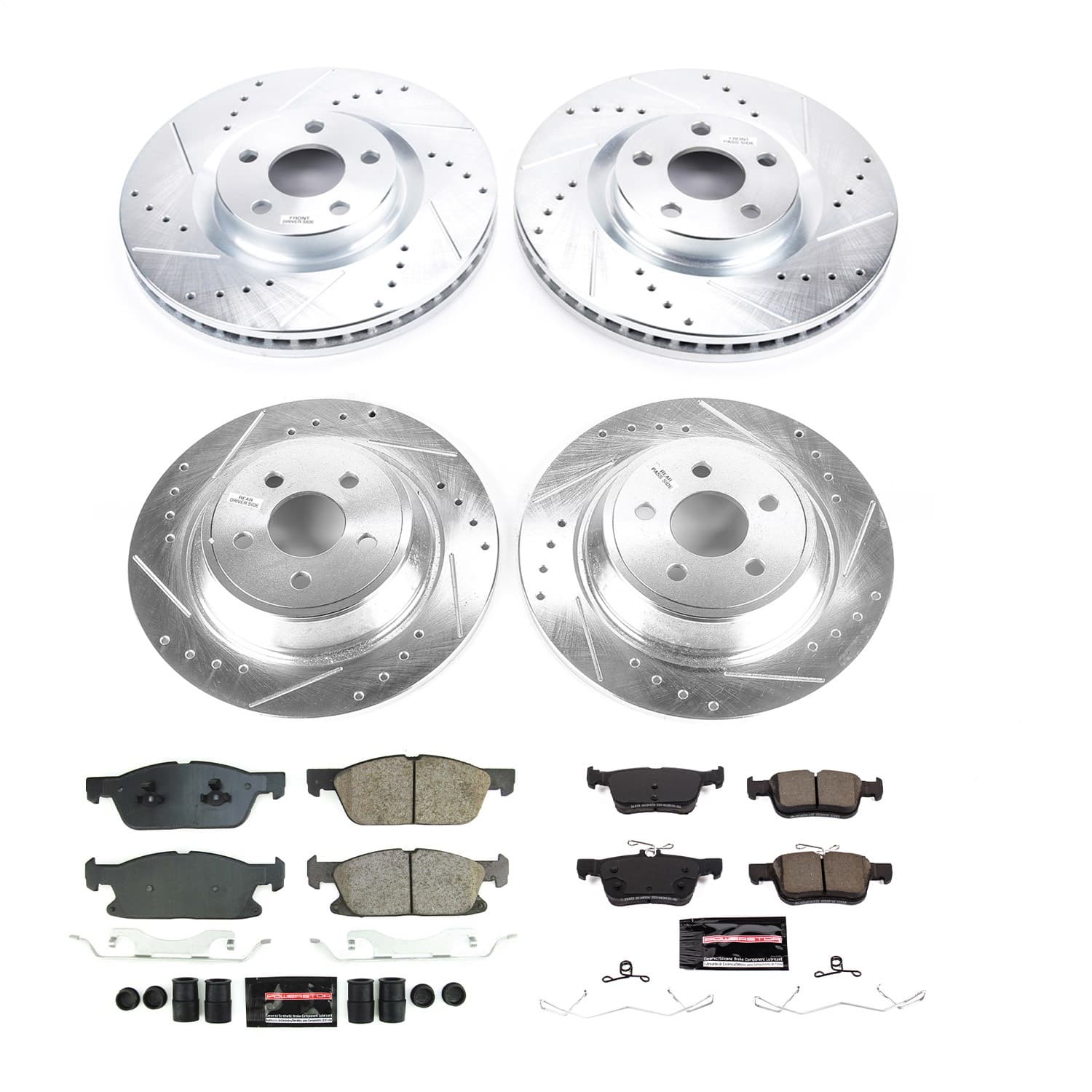 Power Stop - K8976 - Front and Rear - Disc Brake Pad and Rotor Kit image 1