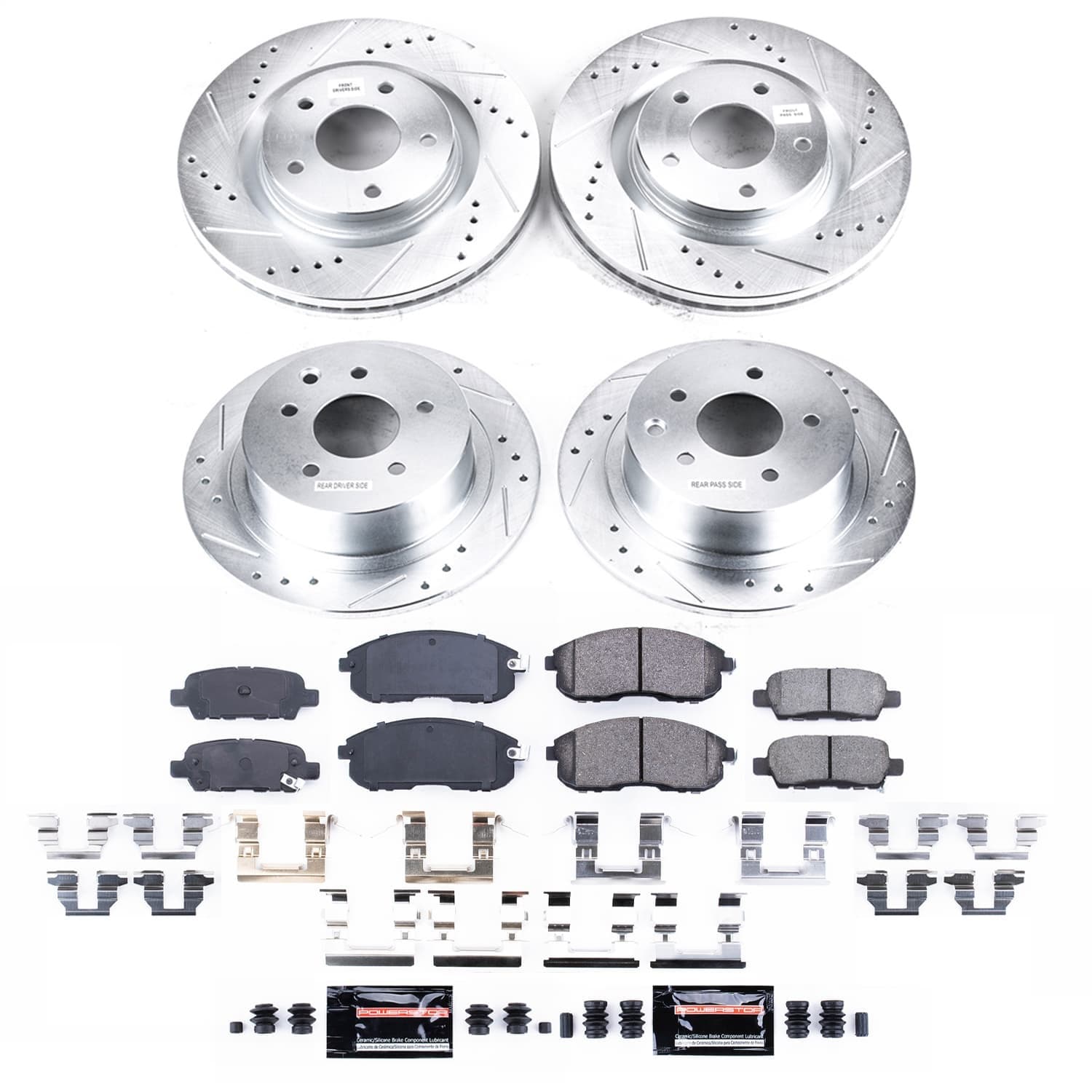 Power Stop - K9141 - Front and Rear - Disc Brake Pad and Rotor Kit image 1