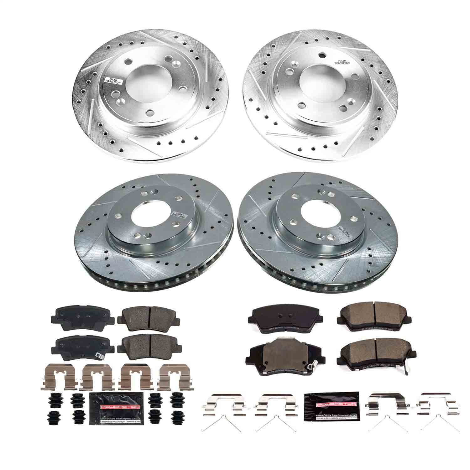 Power Stop - K9247 - Front and Rear - Disc Brake Pad and Rotor Kit image 1