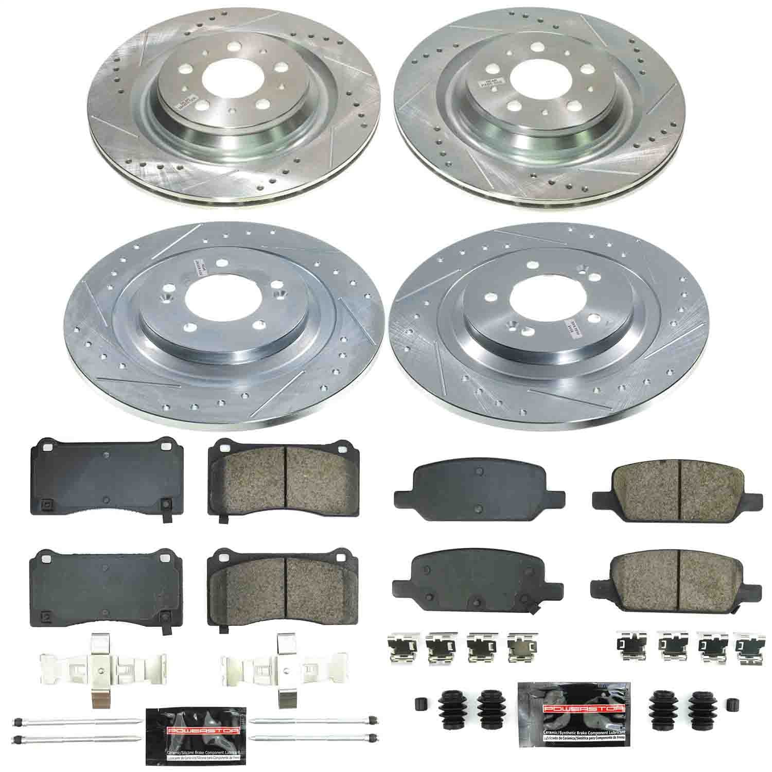 Power Stop - K9252 - Front and Rear - Disc Brake Pad and Rotor Kit image 1