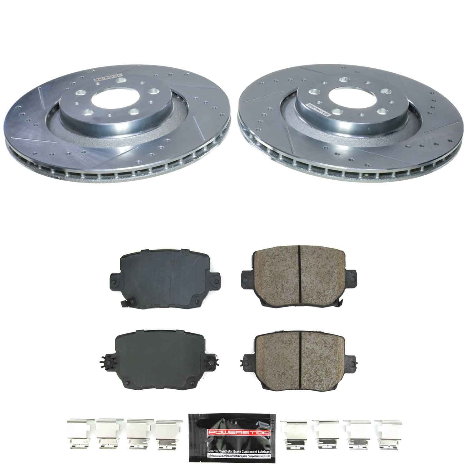 Power Stop - K9254 - Rear - Disc Brake Pad and Rotor Kit image 1
