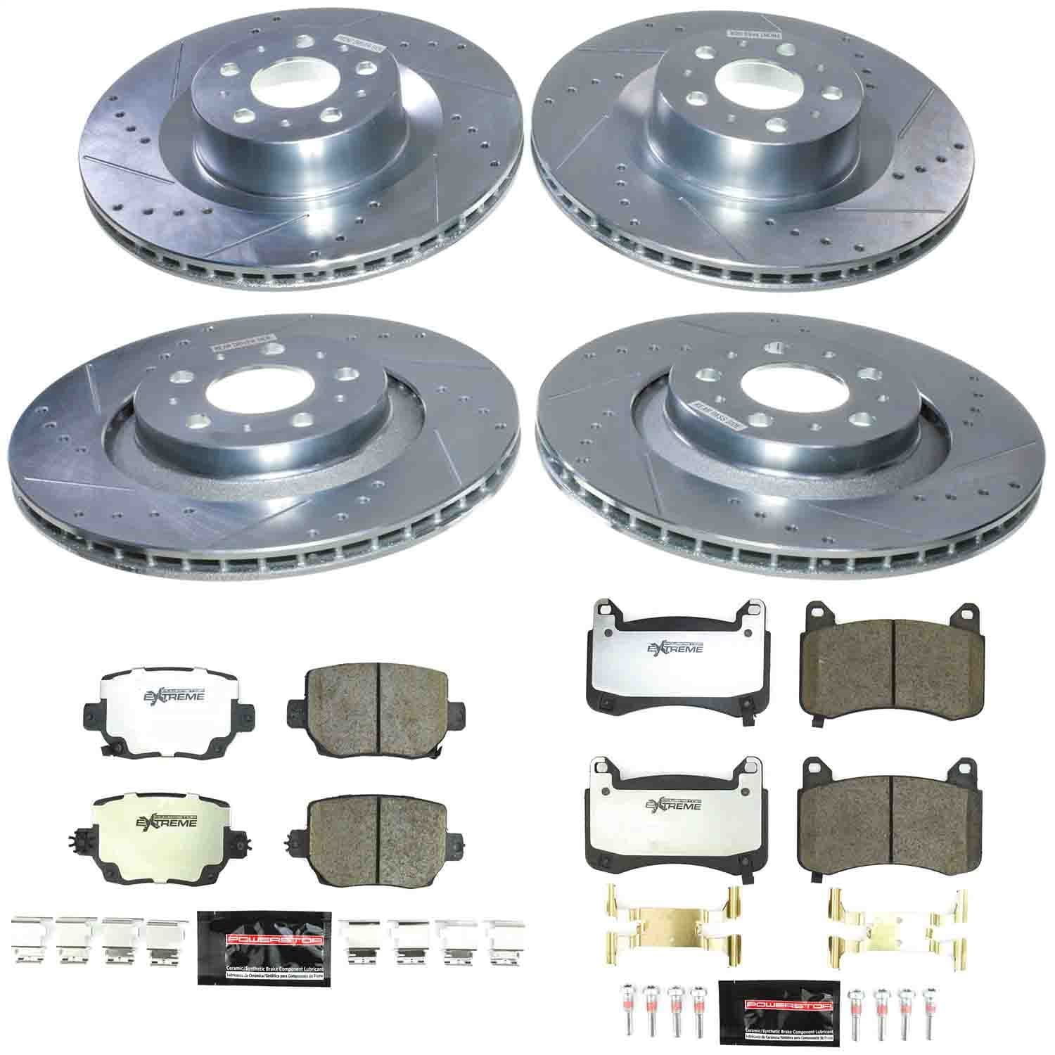 Power Stop - K9255-26 - Front and Rear - Disc Brake Pad and Rotor Kit image 1