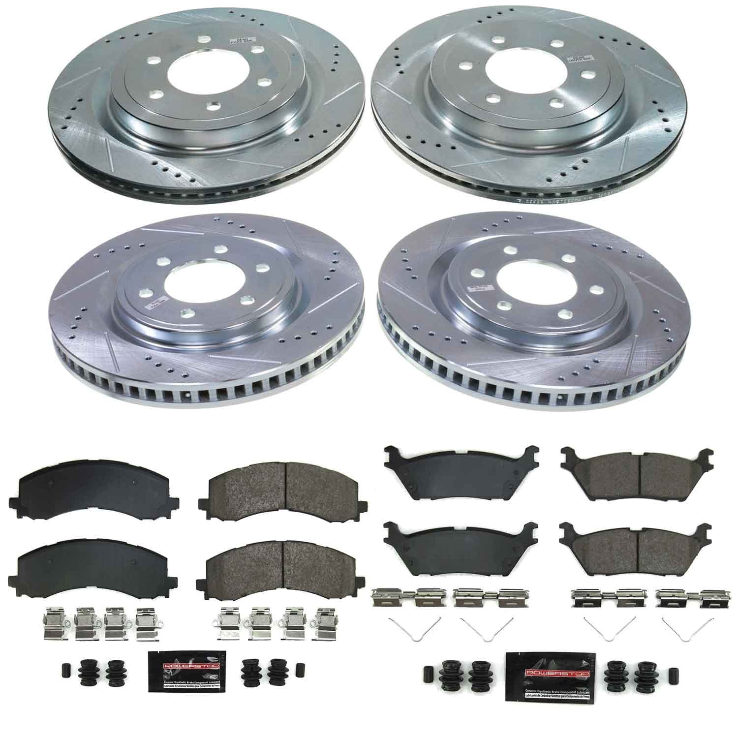 Power Stop - K9267 - Front and Rear - Disc Brake Pad and Rotor Kit image 1