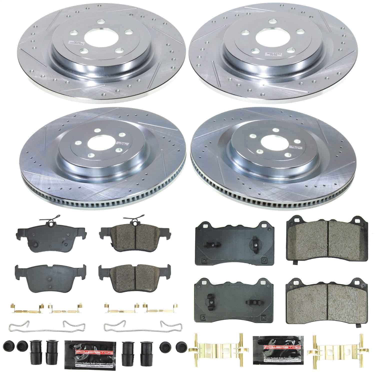 Power Stop - K9270 - Front and Rear - Disc Brake Pad and Rotor Kit image 1