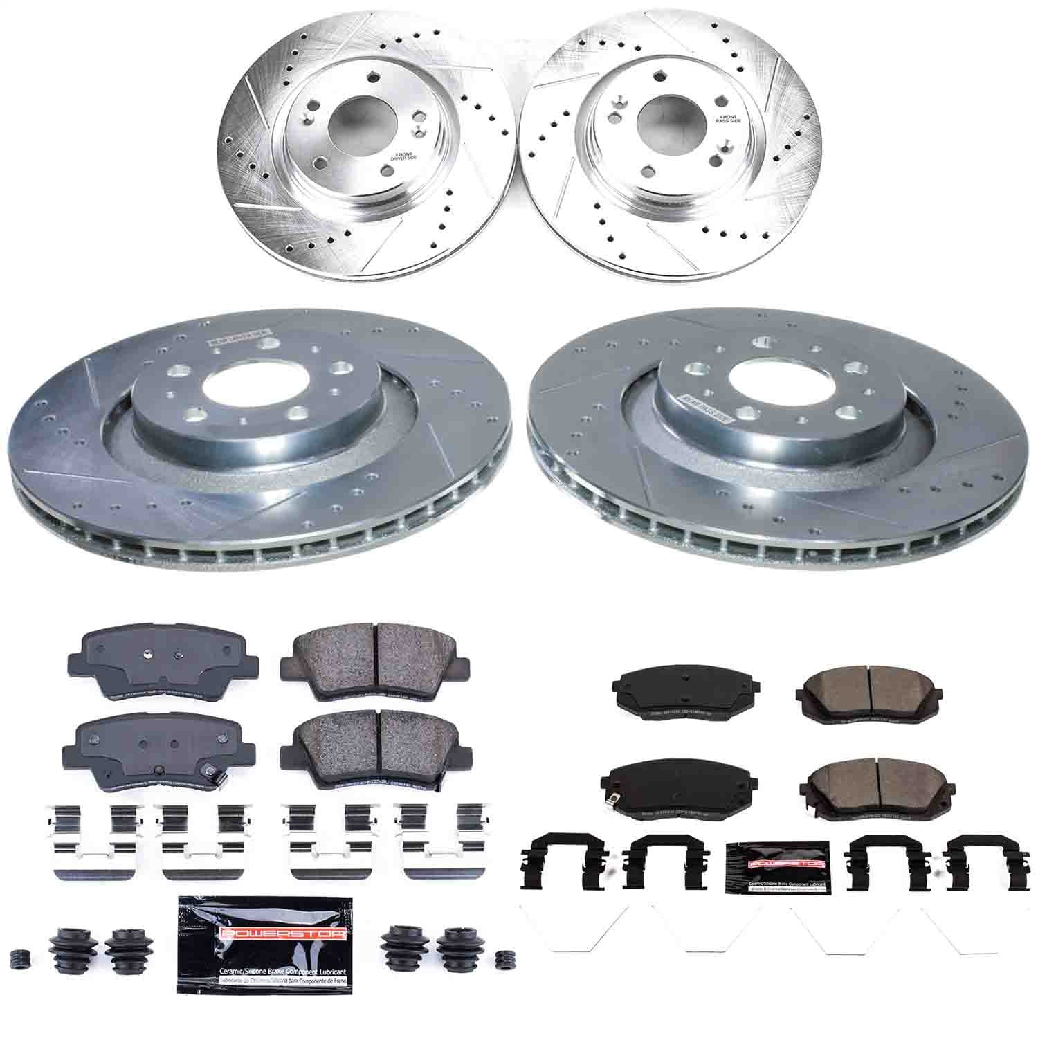 Power Stop - K9272 - Front and Rear - Disc Brake Pad and Rotor Kit image 1