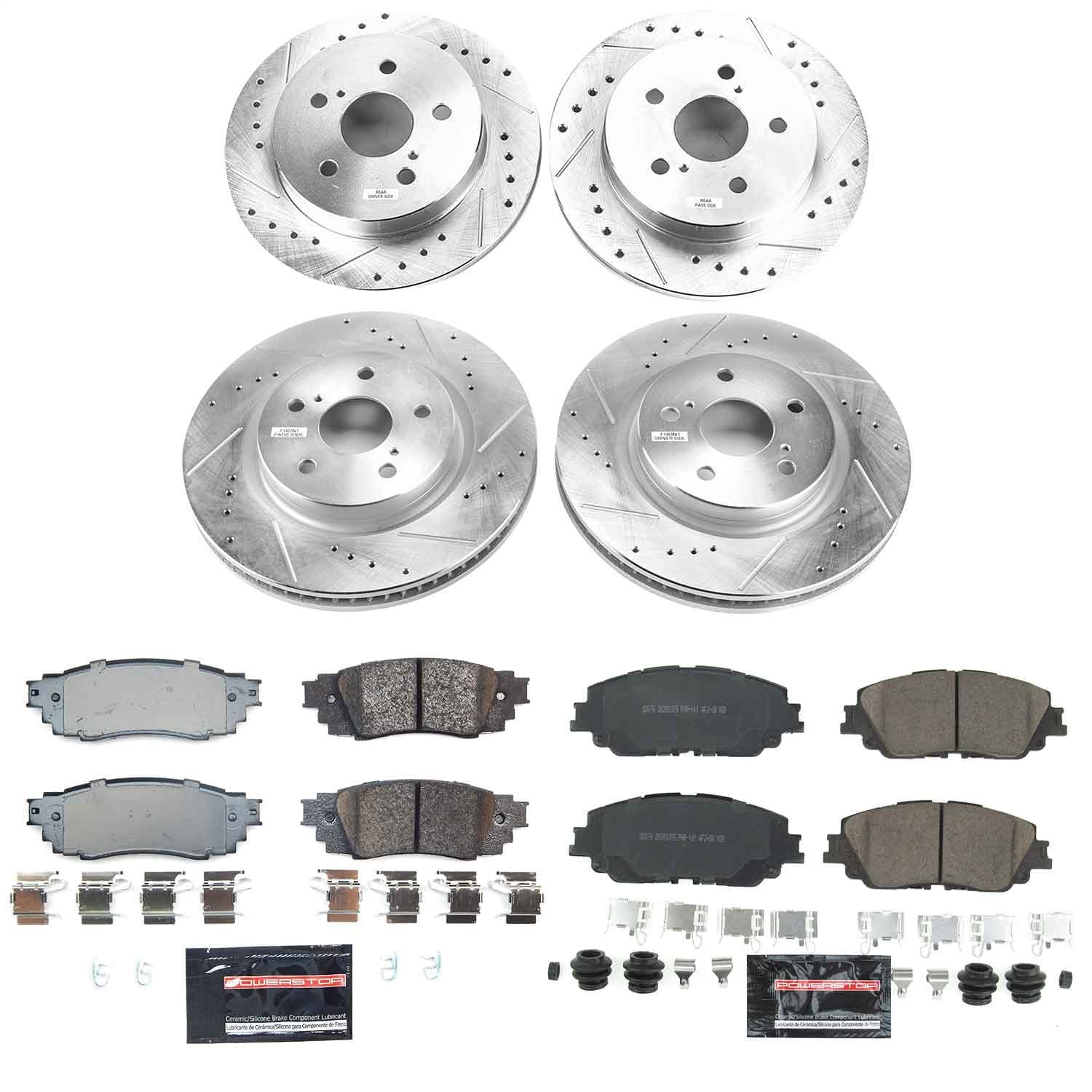 Power Stop - K9276 - Front and Rear - Disc Brake Pad and Rotor Kit image 1