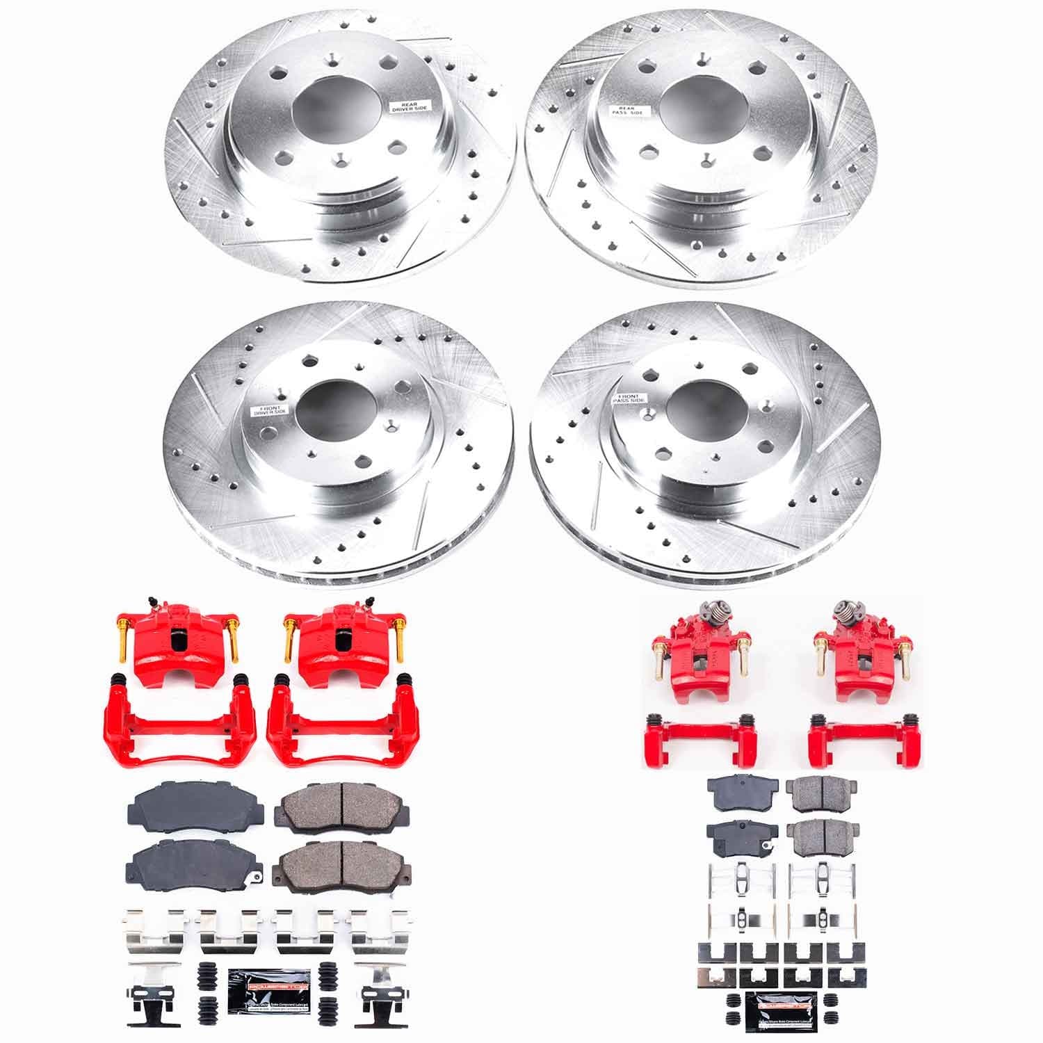 Power Stop - KC1038 - Front and Rear - Disc Brake Pad/Caliper and Rotor Kit image 10