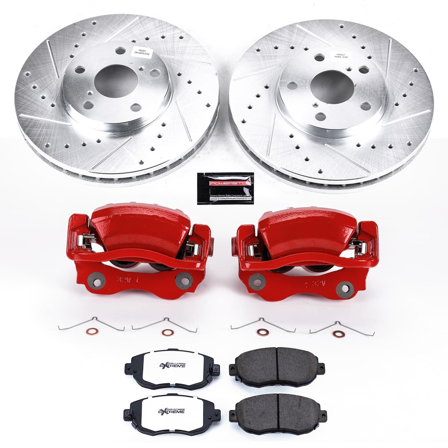 Power Stop - KC1077-26 - Front - Disc Brake Pad/Caliper and Rotor Kit image 1