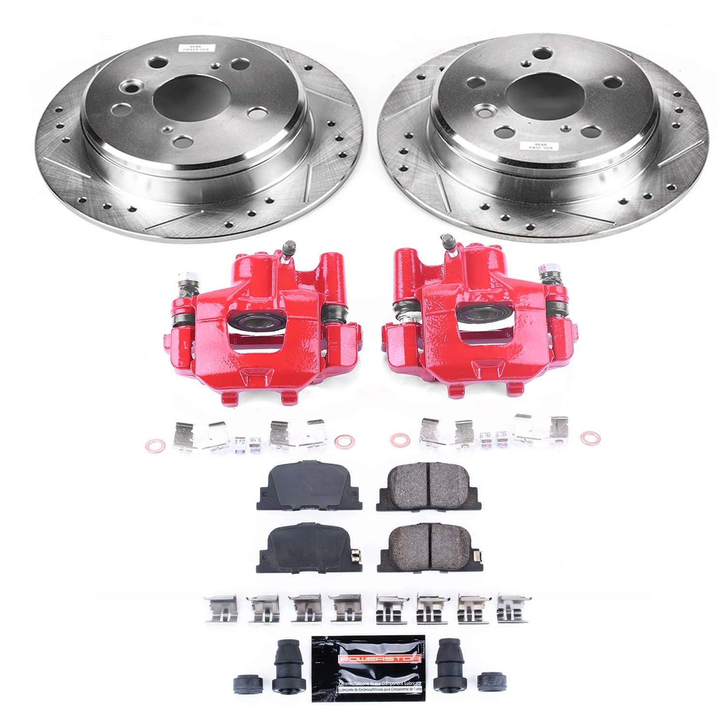 Power Stop - KC1084 - Rear - Disc Brake Pad/Caliper and Rotor Kit image 1