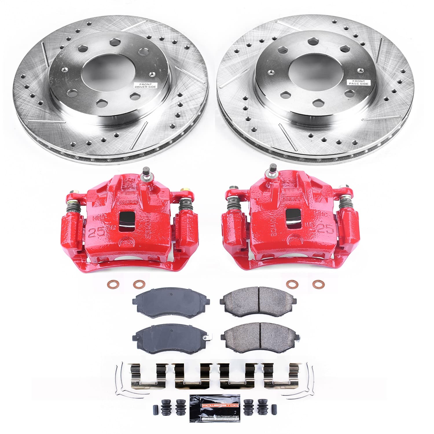 Power Stop - KC1087B - Front - Disc Brake Pad/Caliper and Rotor Kit image 1