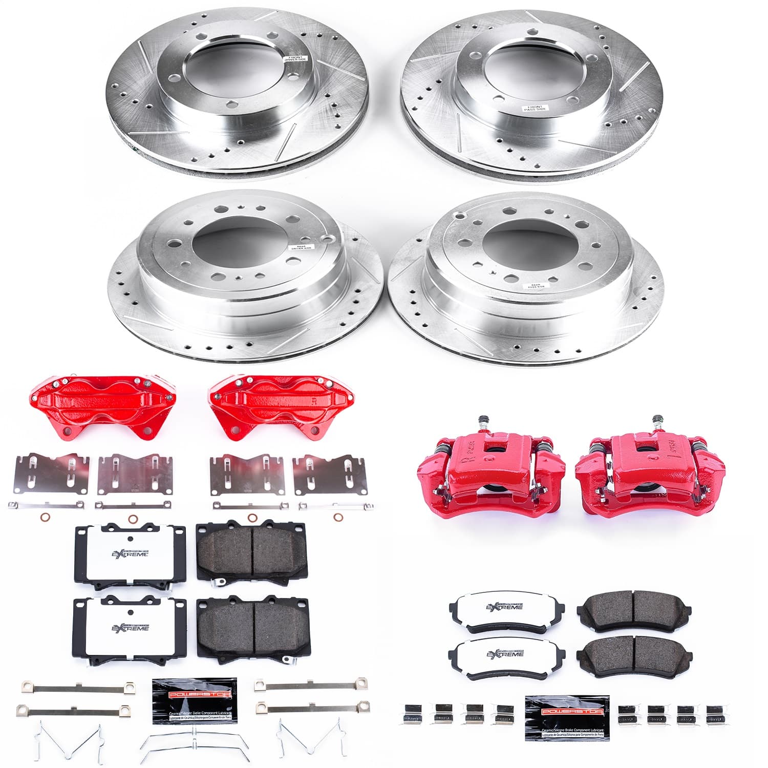 Power Stop - KC1133-36 - Front and Rear - Disc Brake Pad/Caliper and Rotor Kit image 1