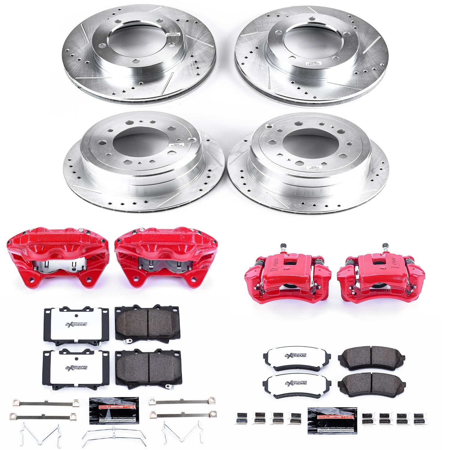 Power Stop - KC1133A-36 - Front and Rear - Disc Brake Pad/Caliper and Rotor Kit image 1