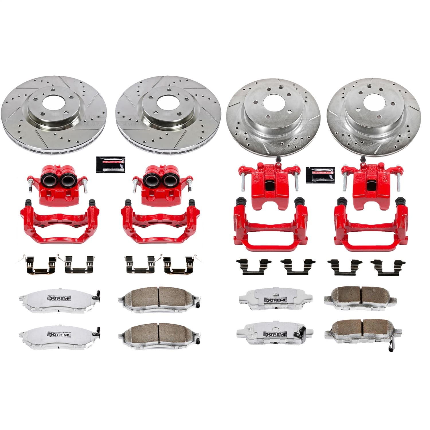 Power Stop - KC114-26 - Front and Rear - Disc Brake Pad/Caliper and Rotor Kit image 1