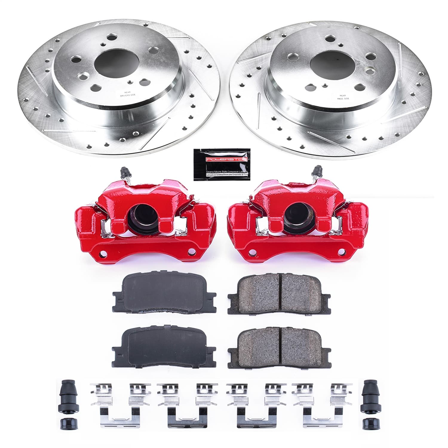 Power Stop - KC1148A - Rear - Disc Brake Pad/Caliper and Rotor Kit image 1