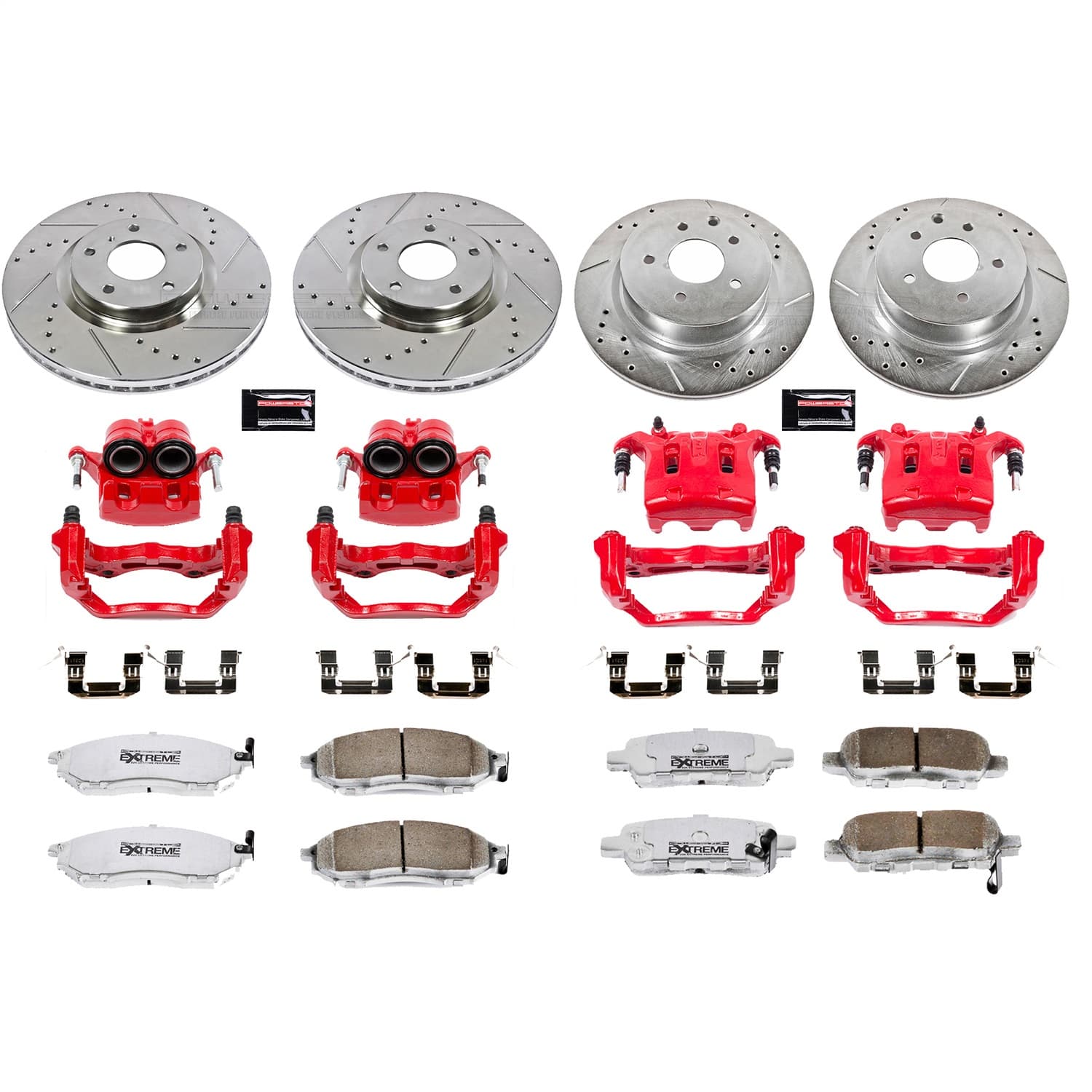 Power Stop - KC114A-26 - Front and Rear - Disc Brake Pad/Caliper and Rotor Kit image 1