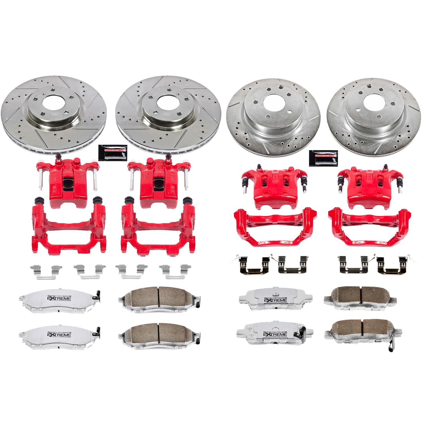 Power Stop - KC114B-26 - Front and Rear - Disc Brake Pad/Caliper and Rotor Kit image 1