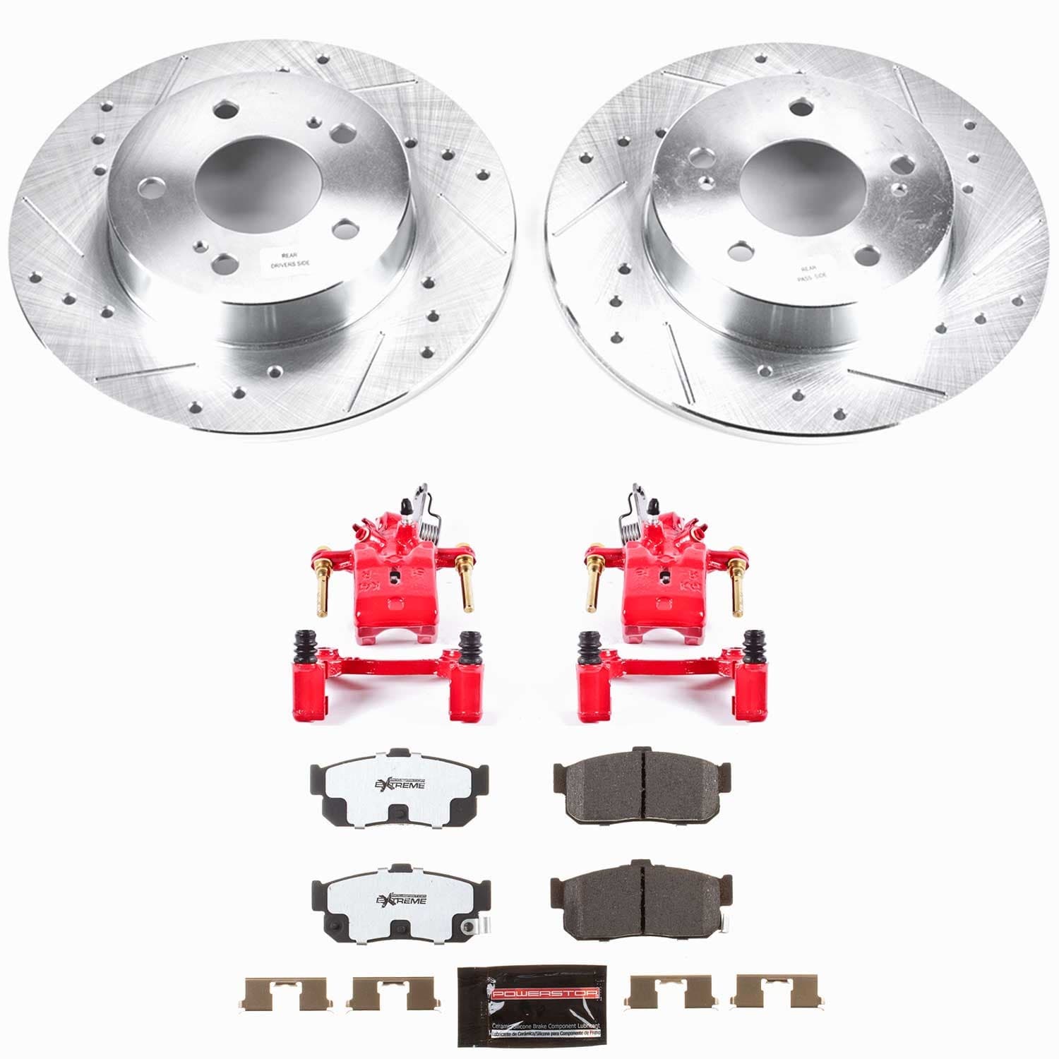 Power Stop - KC1168-26 - Rear - Disc Brake Pad/Caliper and Rotor Kit image 1