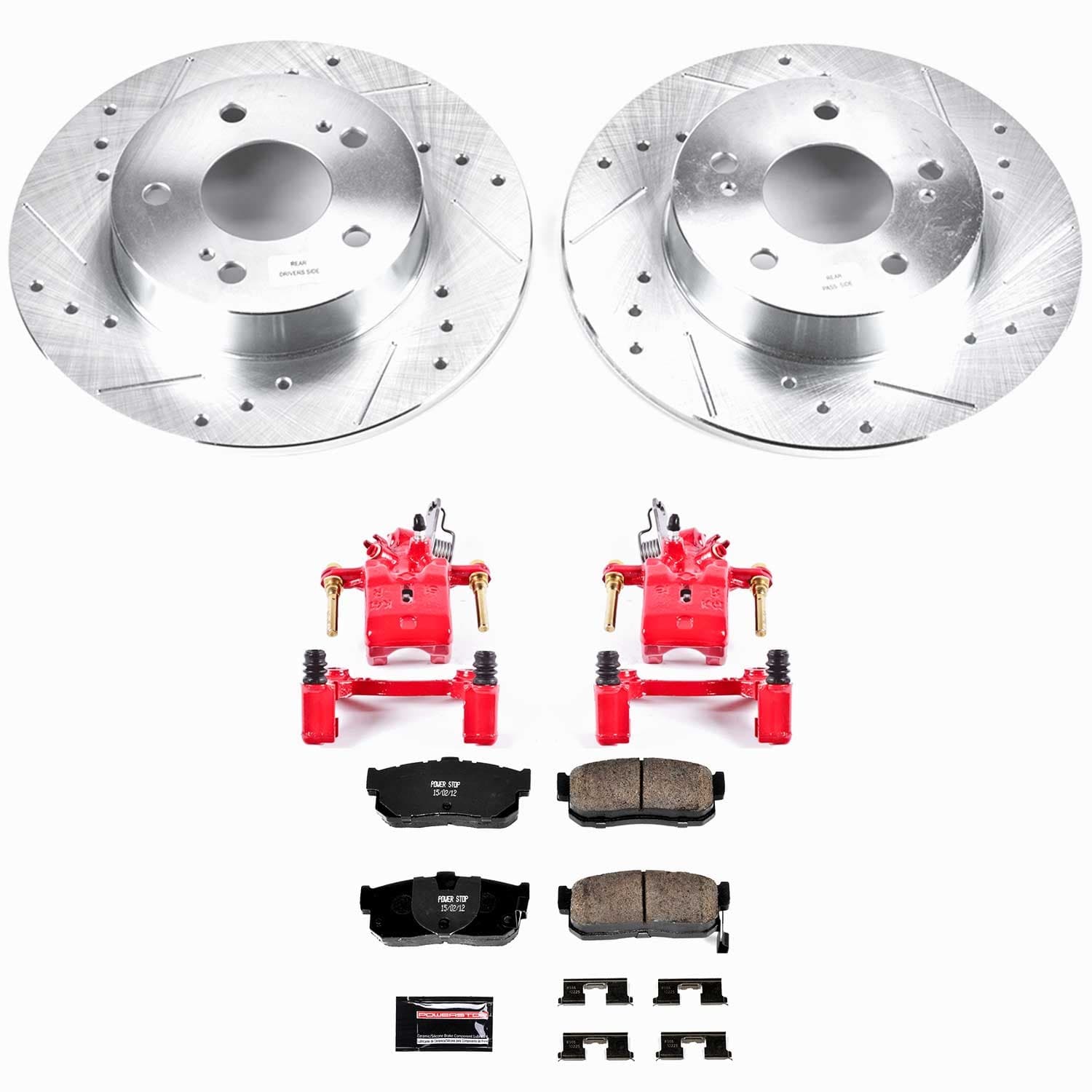 Power Stop - KC1168 - Rear - Disc Brake Pad/Caliper and Rotor Kit image 1