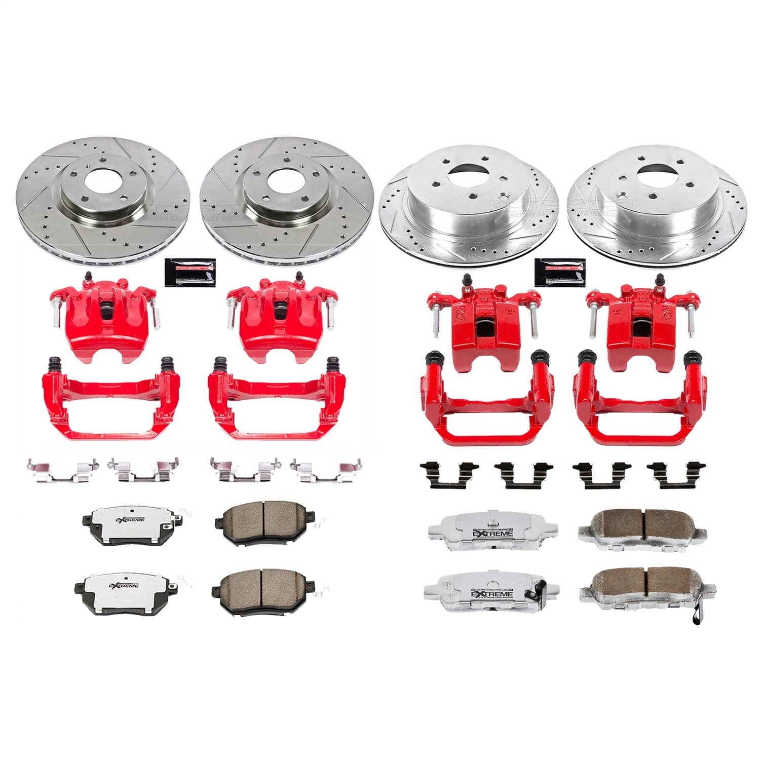 Power Stop - KC119-26 - Front and Rear - Disc Brake Pad/Caliper and Rotor Kit image 1