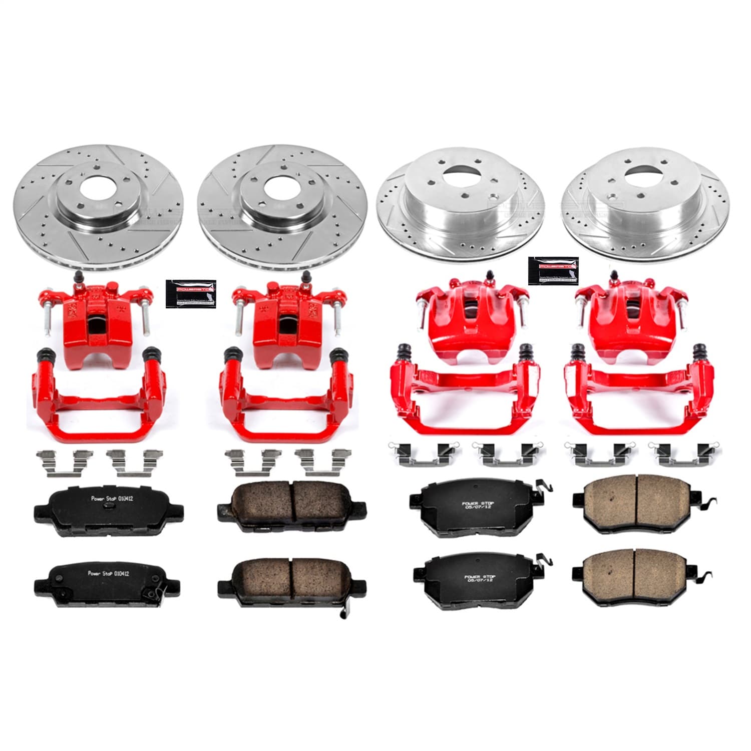 Power Stop - KC119 - Front and Rear - Disc Brake Pad/Caliper and Rotor Kit image 1