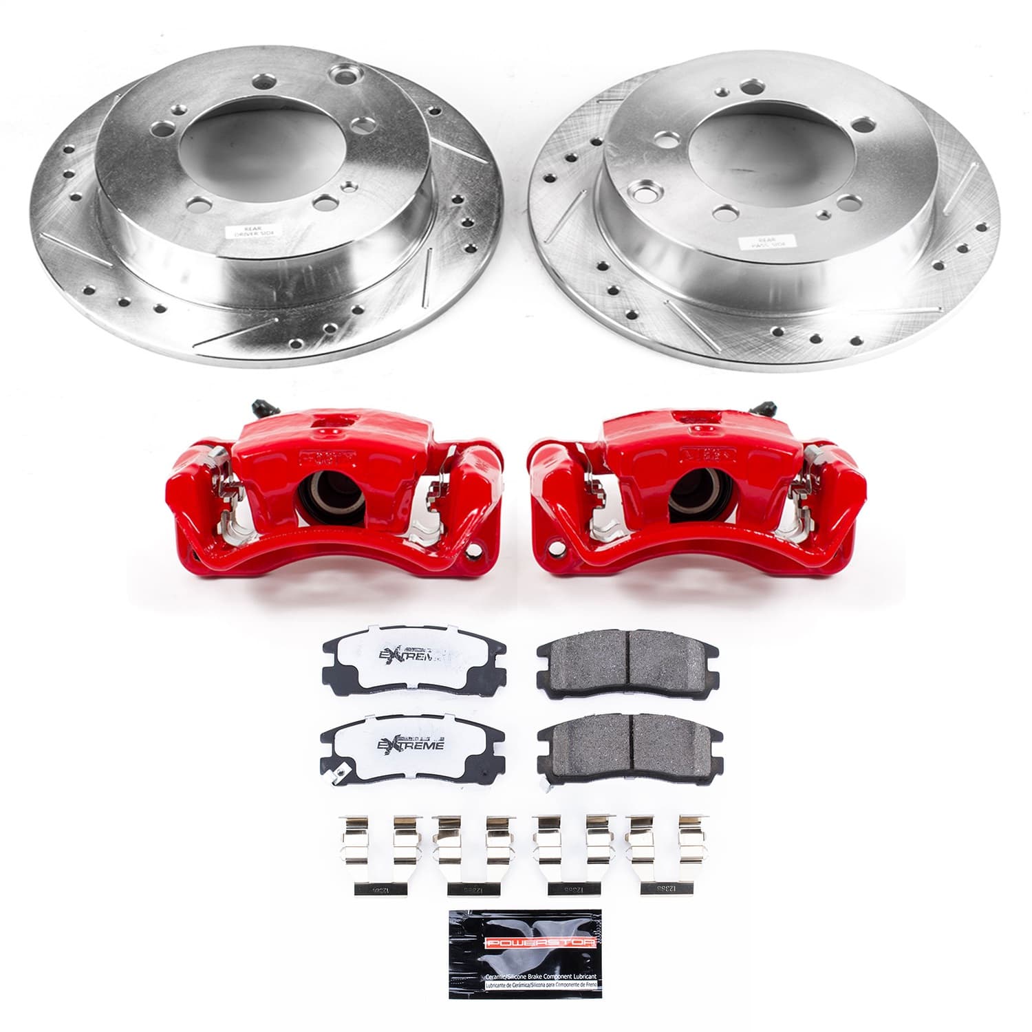 Power Stop - KC1203-26 - Rear - Disc Brake Pad/Caliper and Rotor Kit image 1