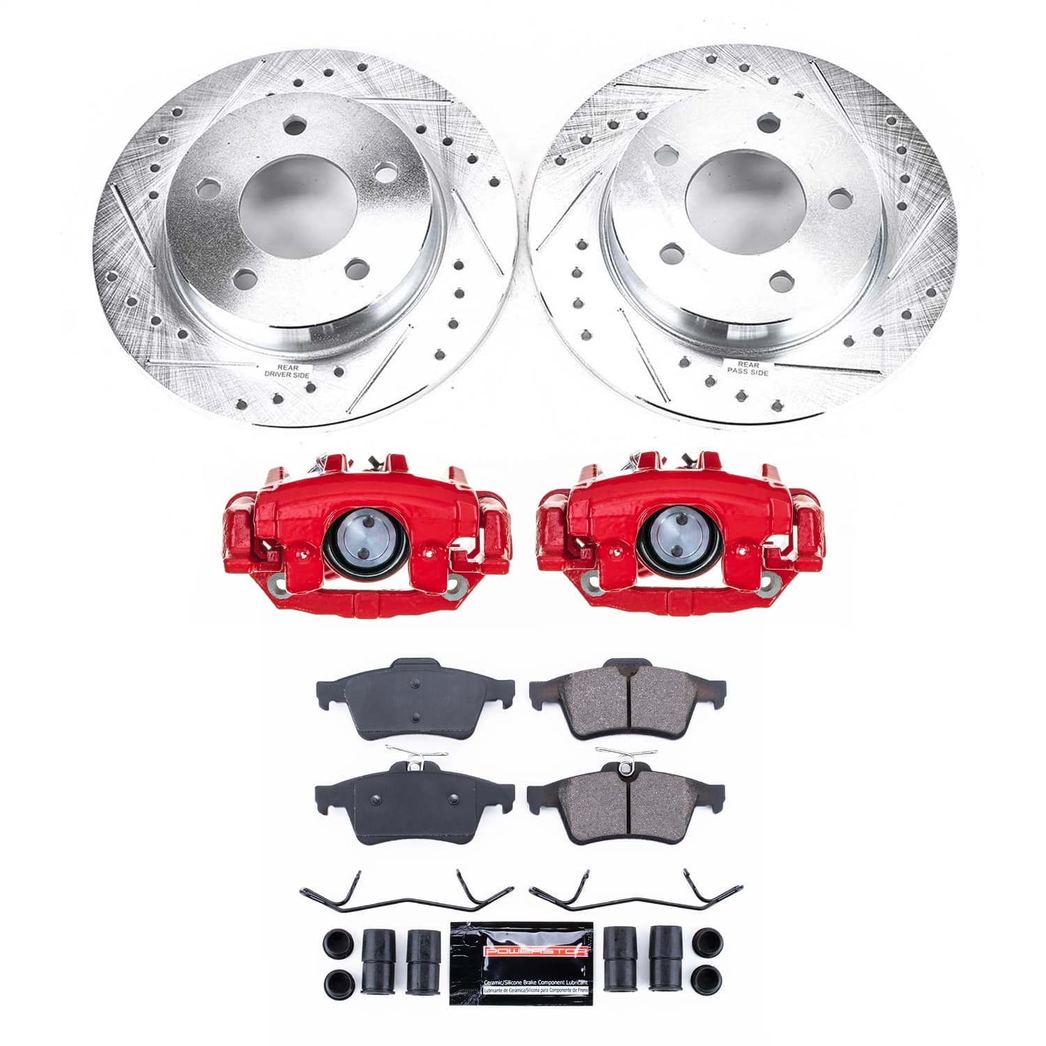 Power Stop - KC123 - Rear - Disc Brake Pad/Caliper and Rotor Kit image 1