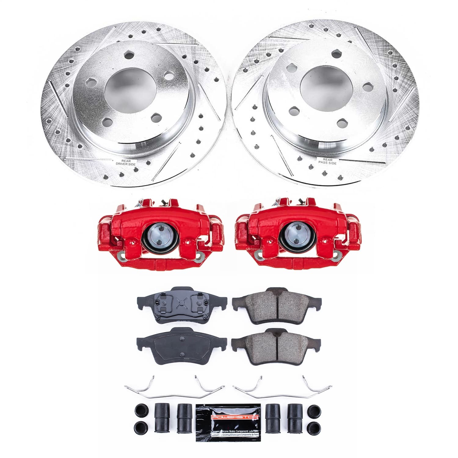 Power Stop - KC124 - Rear - Disc Brake Pad/Caliper and Rotor Kit image 1