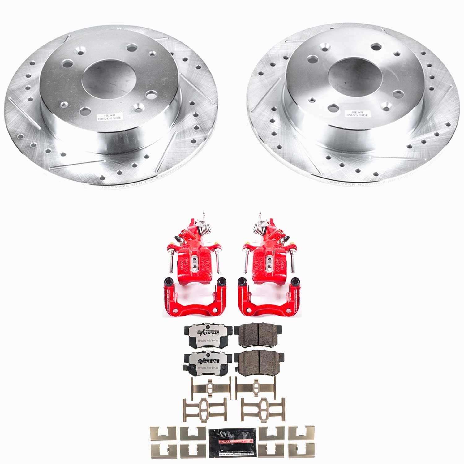 Power Stop - KC1244-26 - Rear - Disc Brake Pad/Caliper and Rotor Kit image 1