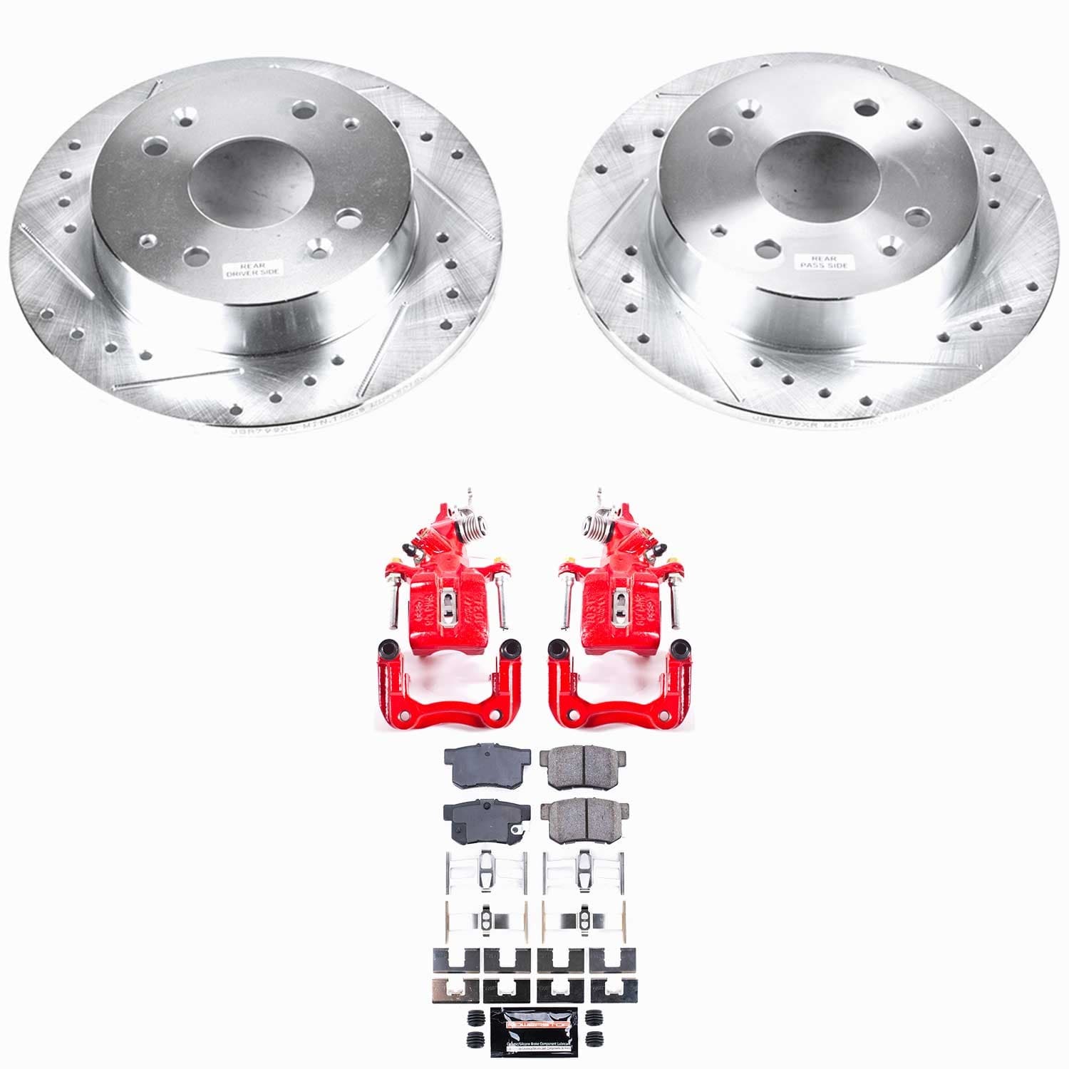 Power Stop - KC1244 - Rear - Disc Brake Pad/Caliper and Rotor Kit image 1