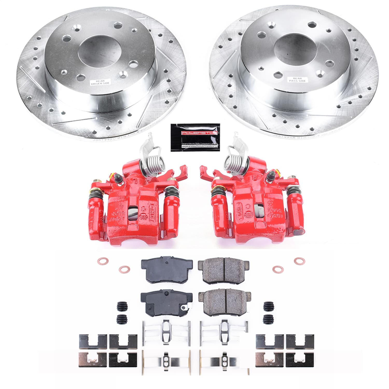 Power Stop - KC1244B - Rear - Disc Brake Pad/Caliper and Rotor Kit image 1
