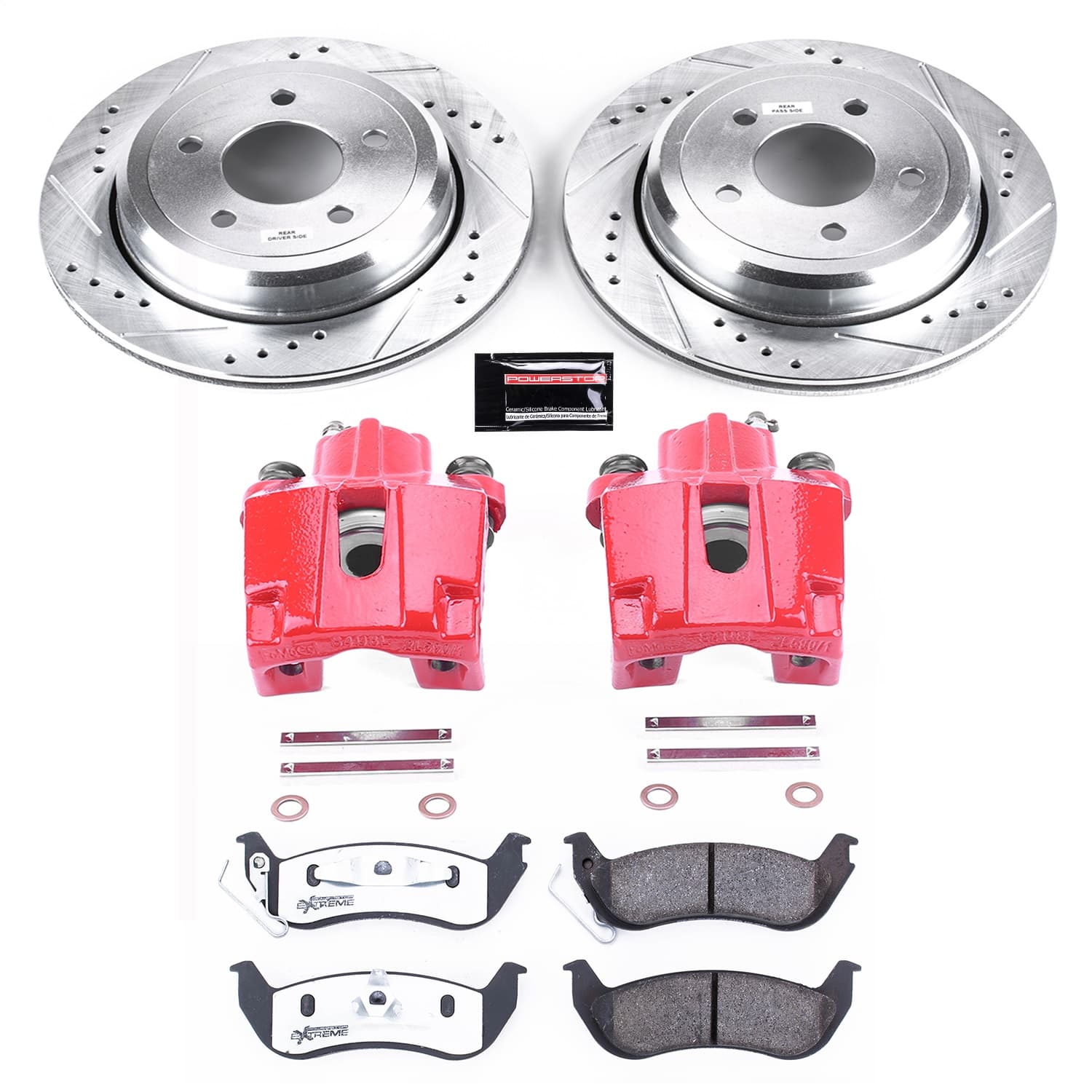 Power Stop - KC1368-26 - Rear - Disc Brake Pad/Caliper and Rotor Kit image 1