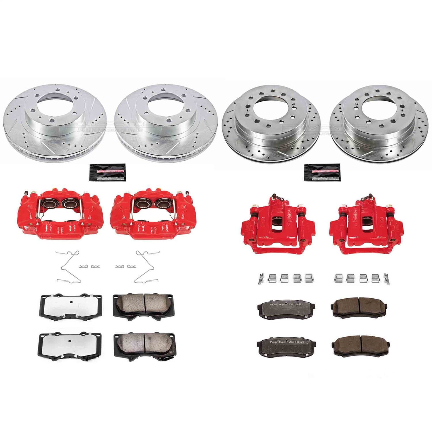 Power Stop - KC138-36 - Front and Rear - Disc Brake Pad/Caliper and Rotor Kit image 1