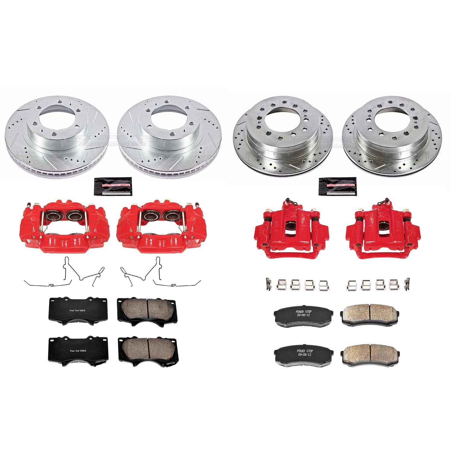 Power Stop - KC138 - Front and Rear - Disc Brake Pad/Caliper and Rotor Kit image 1