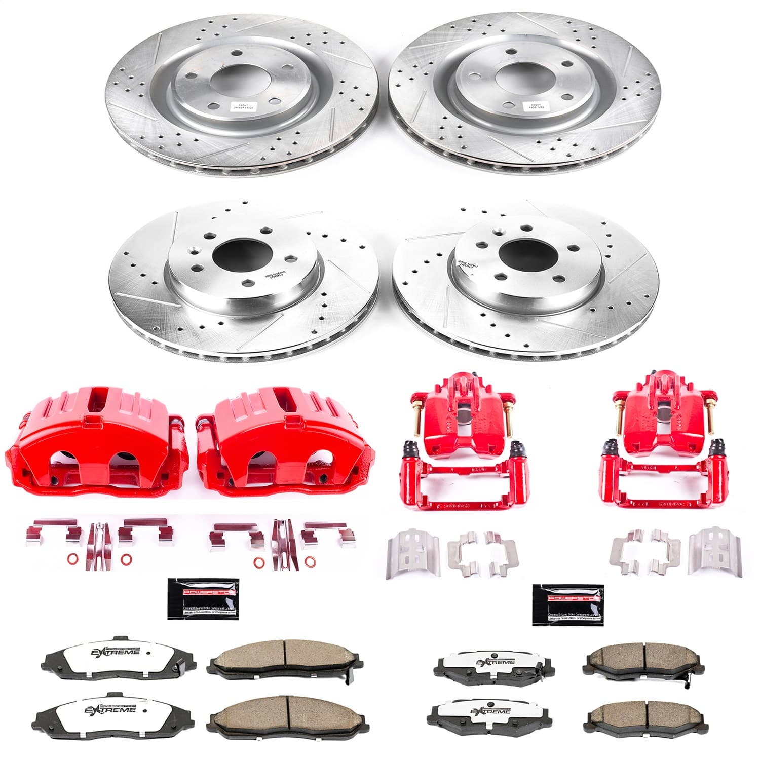 Power Stop - KC1418B-26 - Front and Rear - Disc Brake Pad/Caliper and Rotor Kit image 1