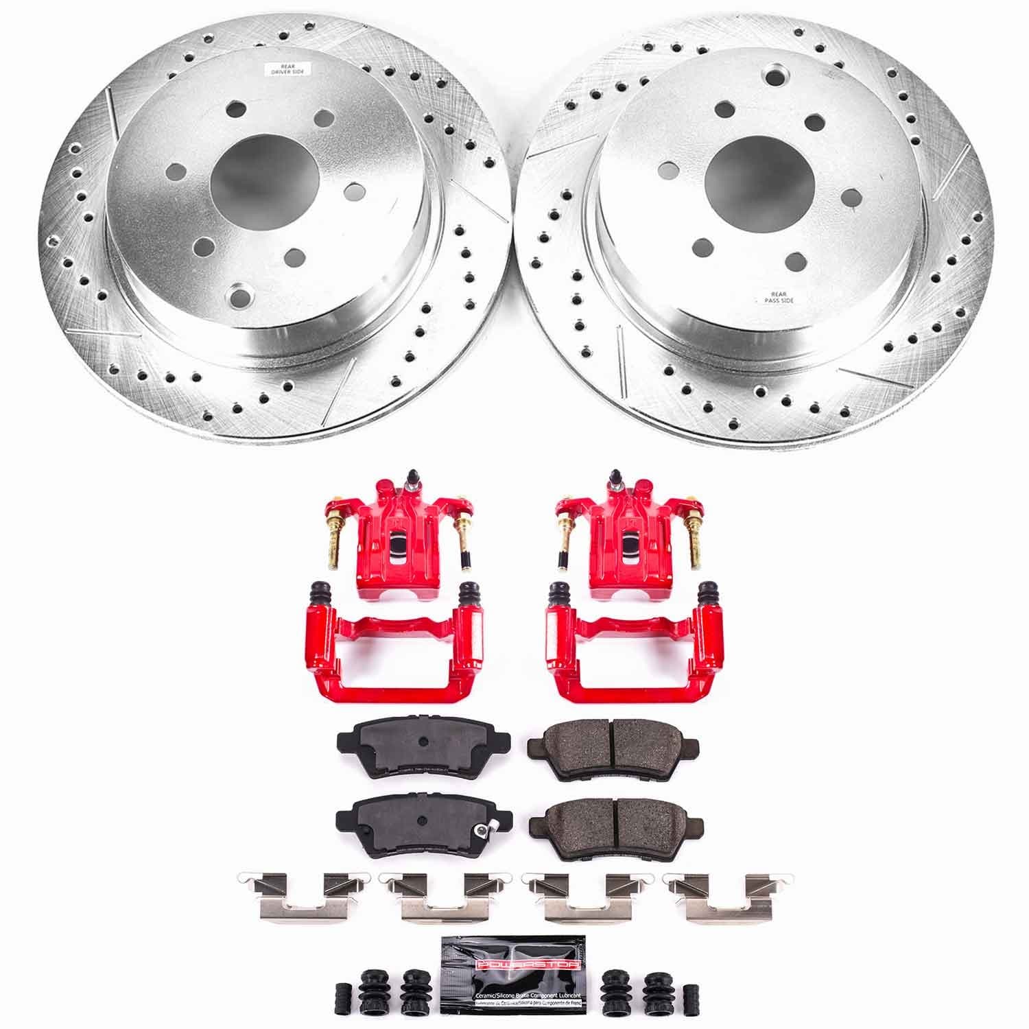 Power Stop - KC147 - Rear - Disc Brake Pad/Caliper and Rotor Kit image 1