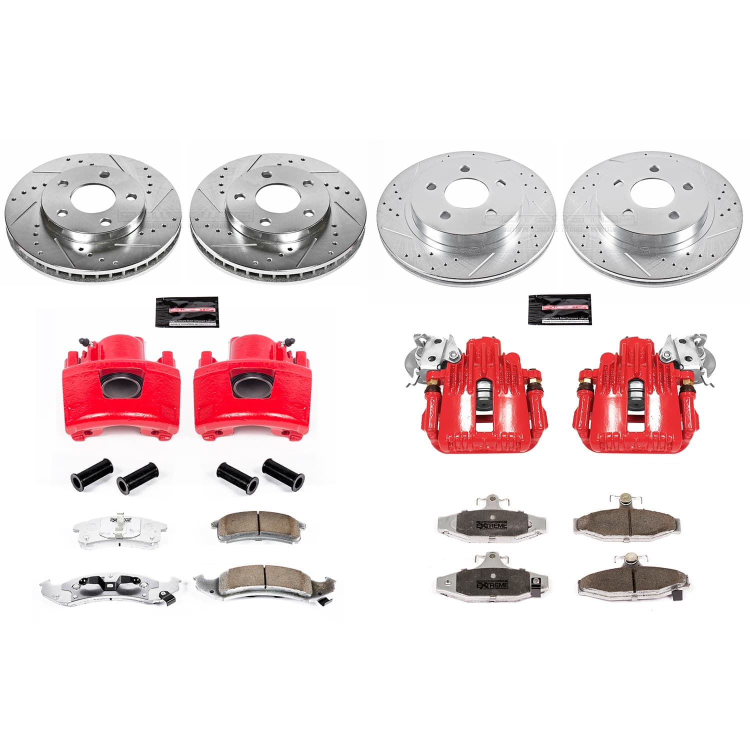Power Stop - KC1535-26 - Front and Rear - Disc Brake Pad/Caliper and Rotor Kit image 1