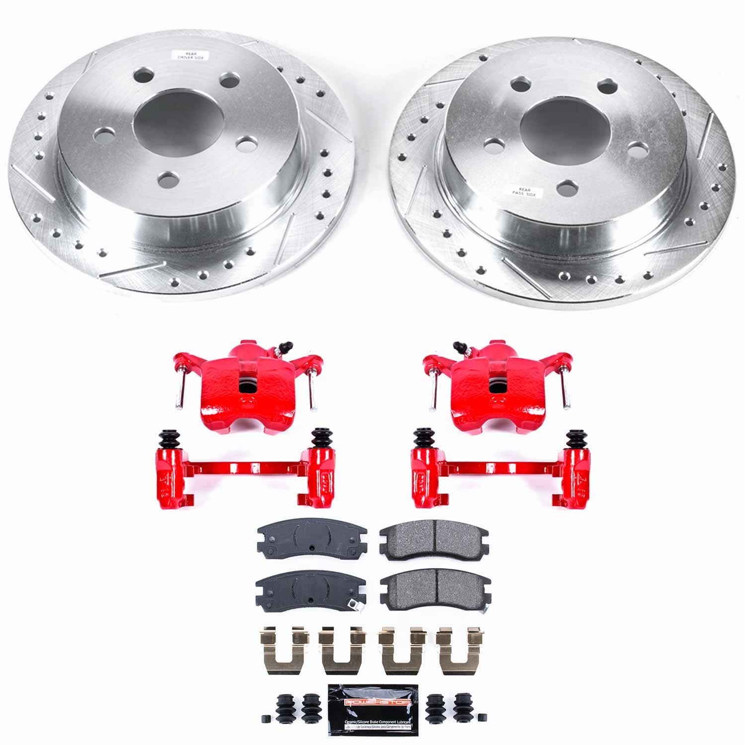 Power Stop - KC1558 - Rear - Disc Brake Pad/Caliper and Rotor Kit image 1