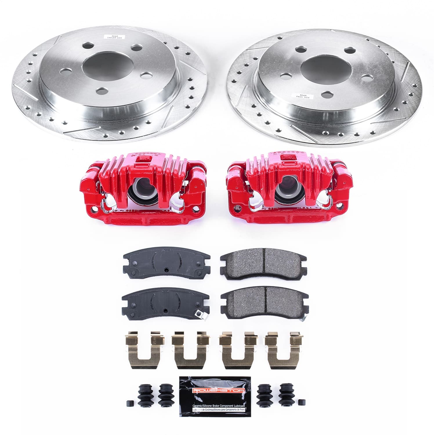 Power Stop - KC1558A - Rear - Disc Brake Pad/Caliper and Rotor Kit image 1