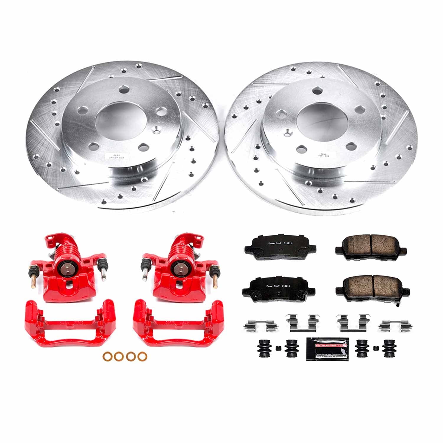 Power Stop - KC1602 - Rear - Disc Brake Pad/Caliper and Rotor Kit image 1