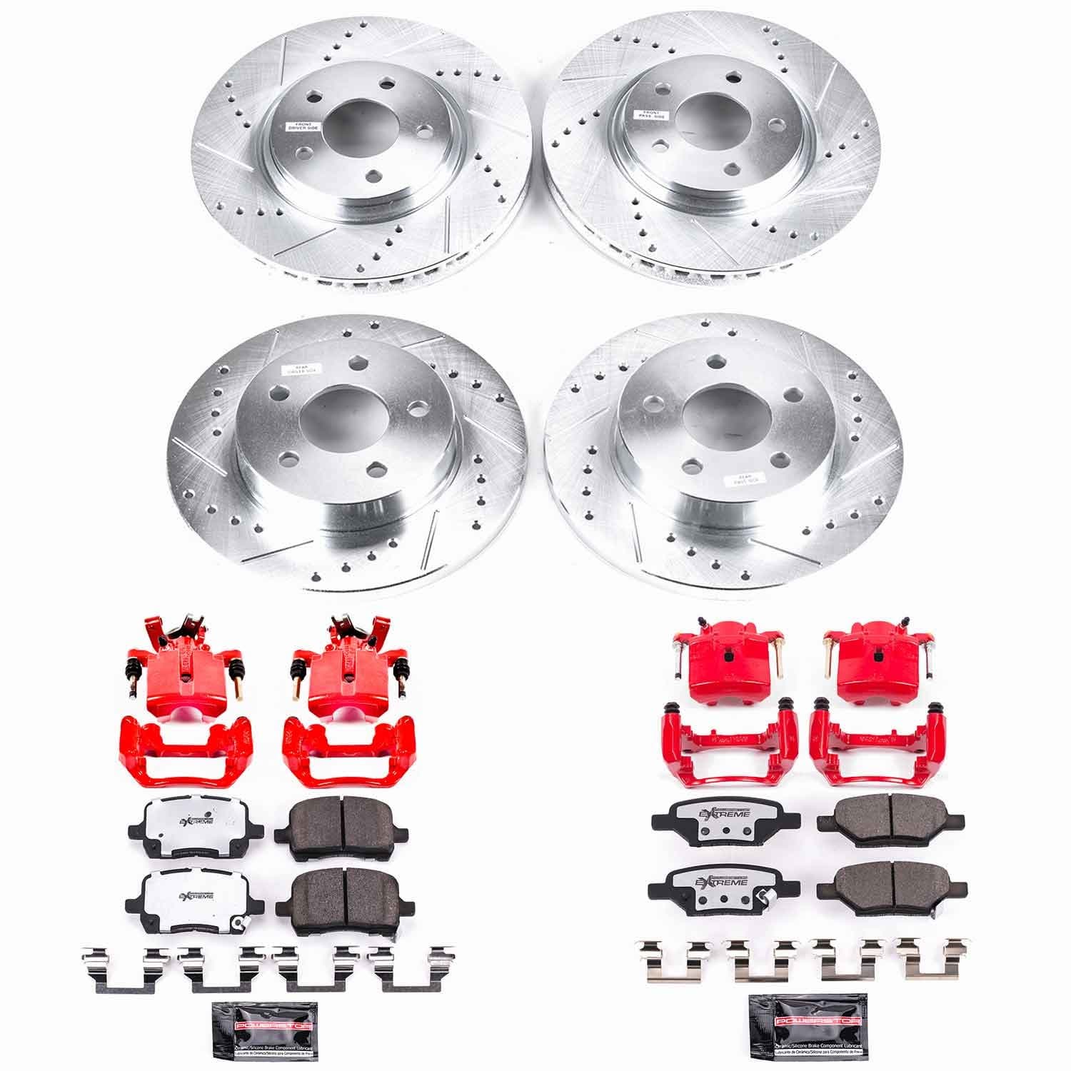 Power Stop - KC1612A-26 - Front and Rear - Disc Brake Pad/Caliper and Rotor Kit image 1