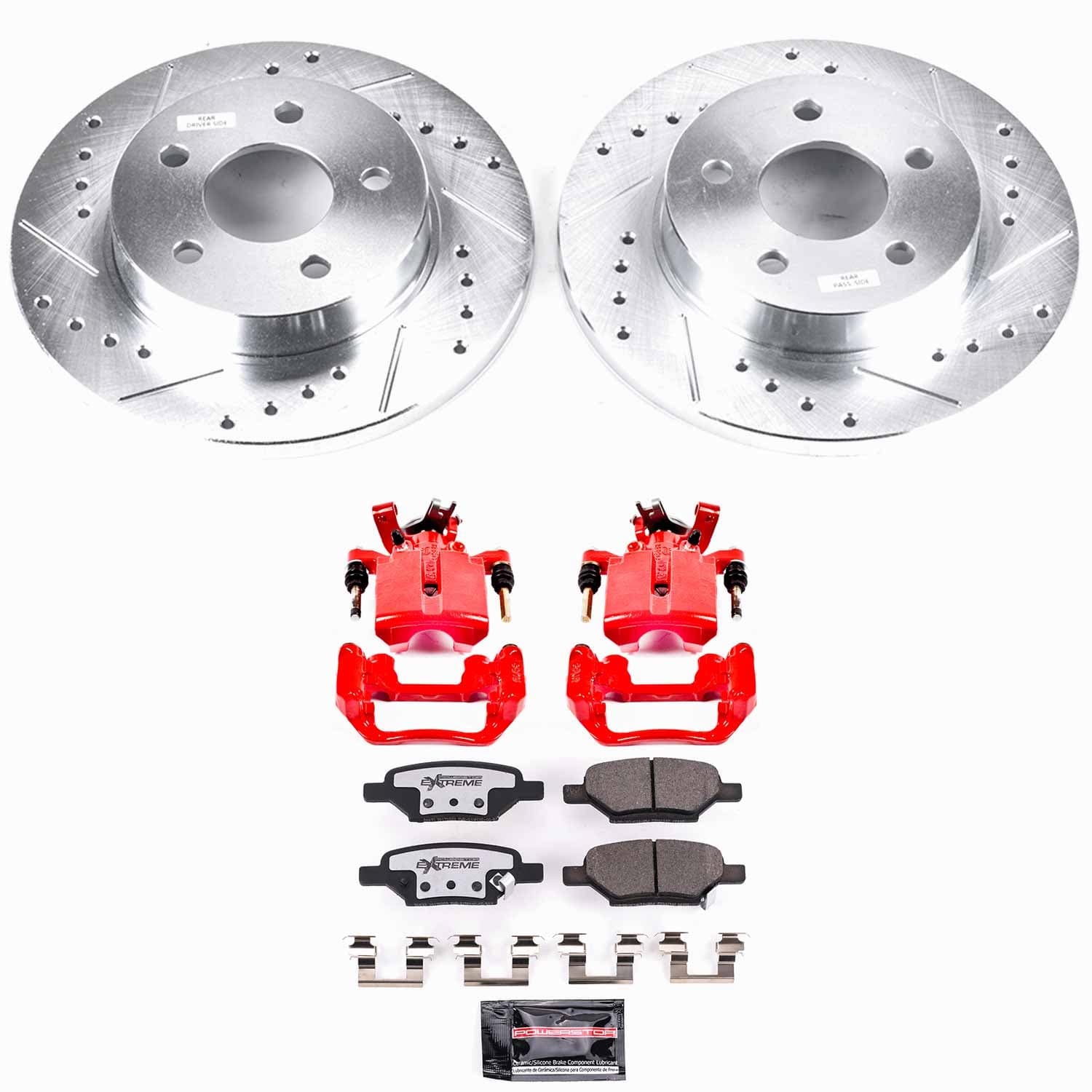 Power Stop - KC1616-26 - Rear - Disc Brake Pad/Caliper and Rotor Kit image 1