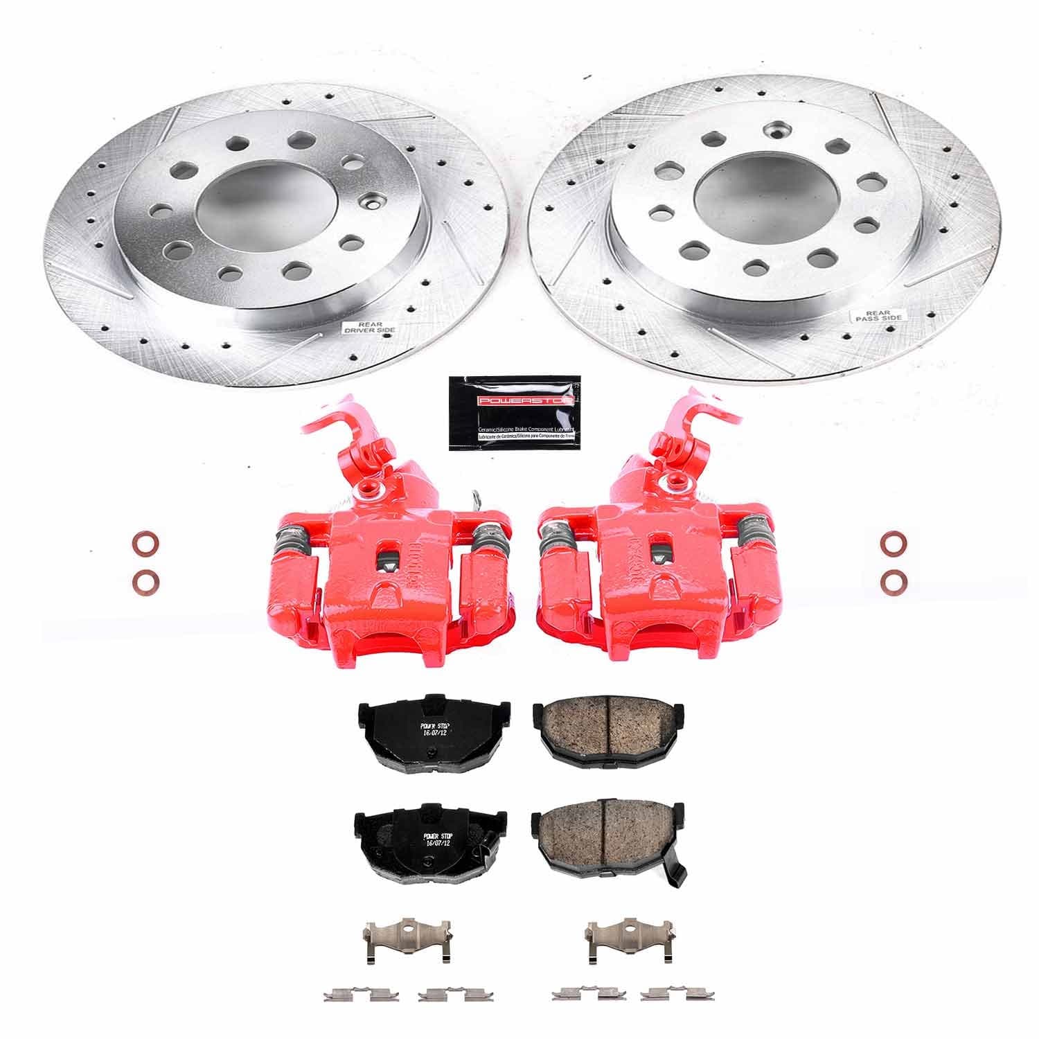 Power Stop - KC170 - Rear - Disc Brake Pad/Caliper and Rotor Kit image 1
