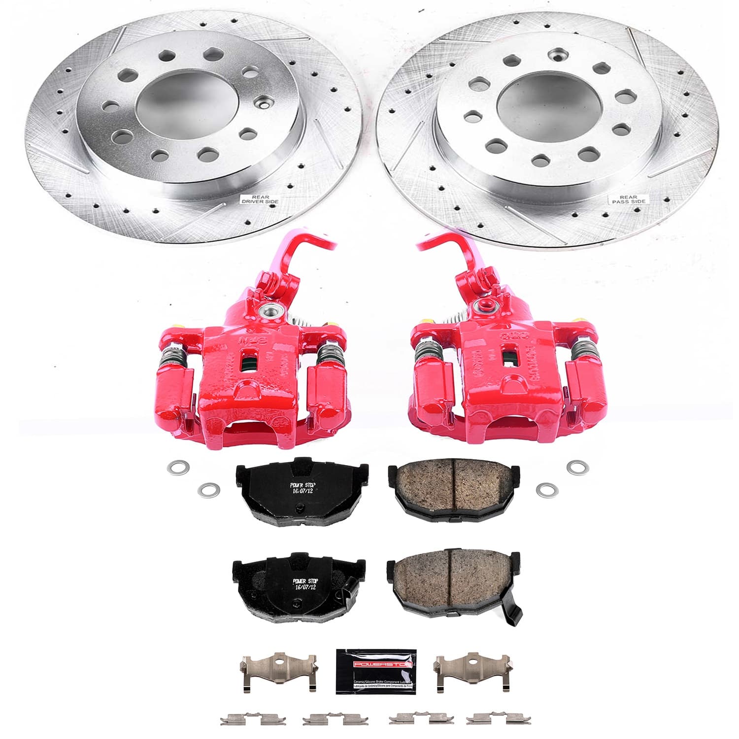 Power Stop - KC170A - Rear - Disc Brake Pad/Caliper and Rotor Kit image 1