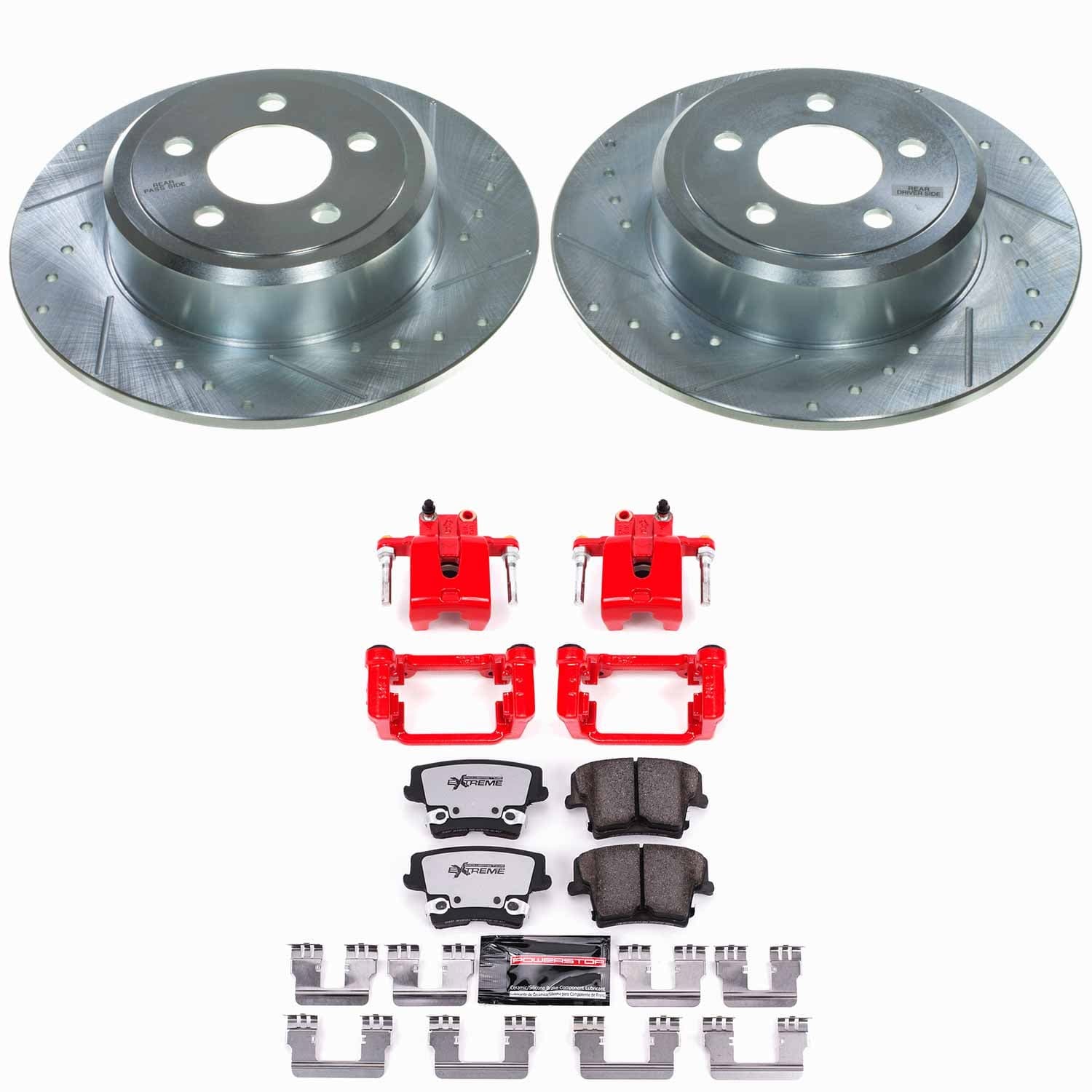 Power Stop - KC1719-26 - Rear - Disc Brake Pad/Caliper and Rotor Kit image 1